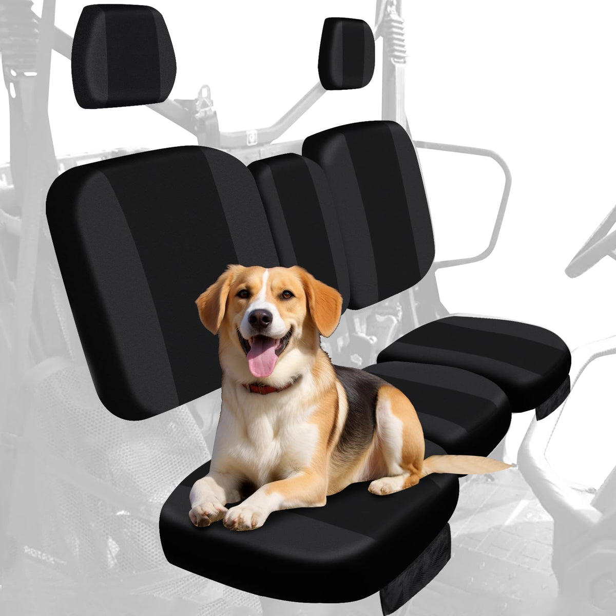 Starknightmt Utv Defender Seat Cover, Waterproof Dustproof Seat Covers Black Compatible With Can Am Defender Dps Max 6X6 Pro 2016-2024 Split Bench Seats Covers Defender Accessories