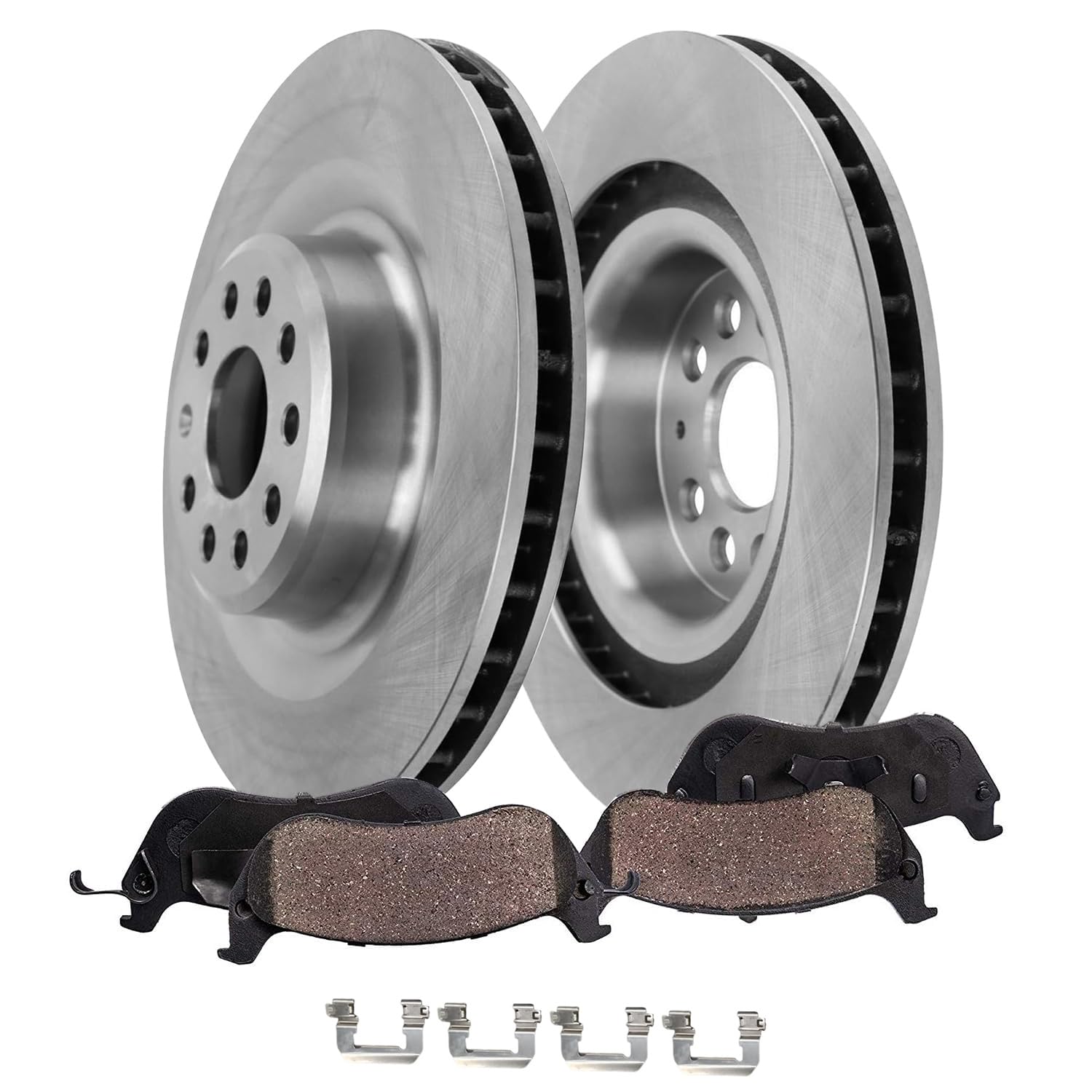 Detroit Axle - Rear Brake Kit for 2017-2021 Tesla Model S Model X, Disc Brake Rotors 2018 2019 2020 Ceramic Brakes Pads with Har