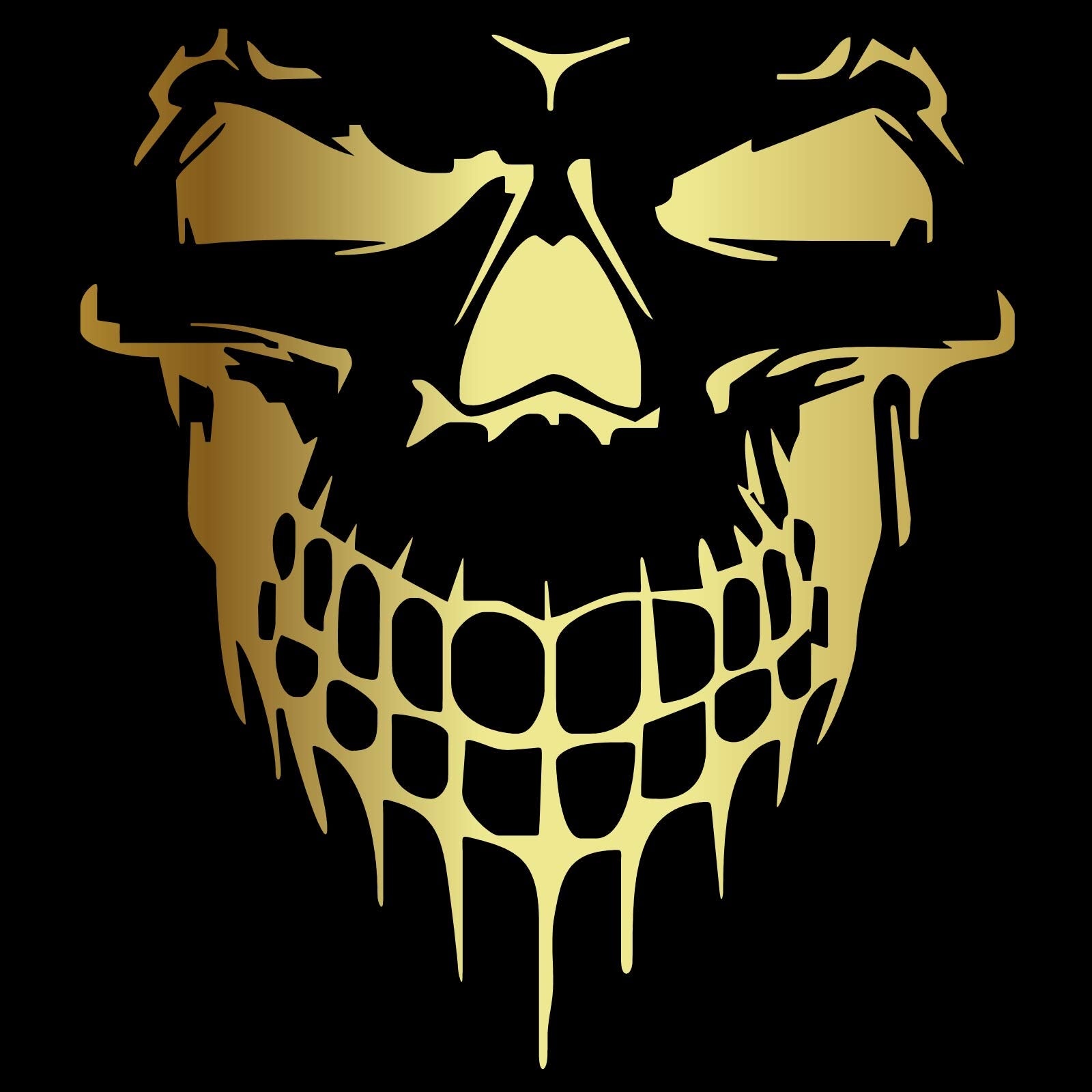 Hungmieh Skull Sticker And Decal For Car, Metal Surface, Vinyl Material, 6.97In, Chrome Gold