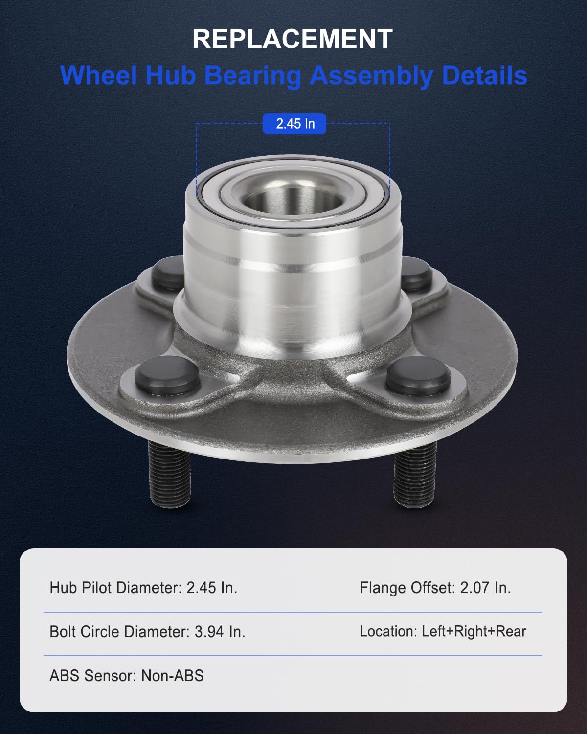 ECCPP Replacement for 2 pair Rear Wheel Hub Bearing For Nissan Tsuru GS I Austero, Nissan 200SX, Nissan Lucino, Nissan Tsubame,