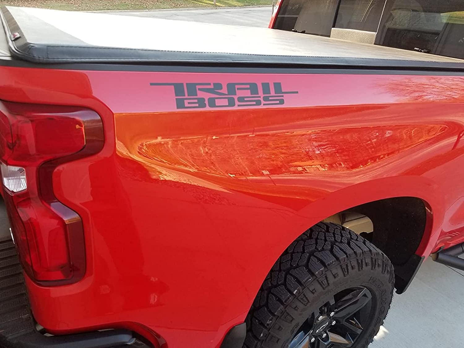 Pair Set Trail Boss Bedside Decal Stickers Nameplate Replacement For 2019-2023 Z71 Silverado 1500 2500 Hd Next Gen (Black)