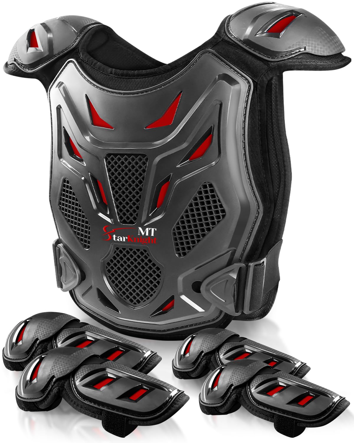 StarknightMT Kids Dirt Bike Gear-Upgraded Thicken Shell Youth Motorcycle Riding Professional Protective Gear Chest Protector Arm