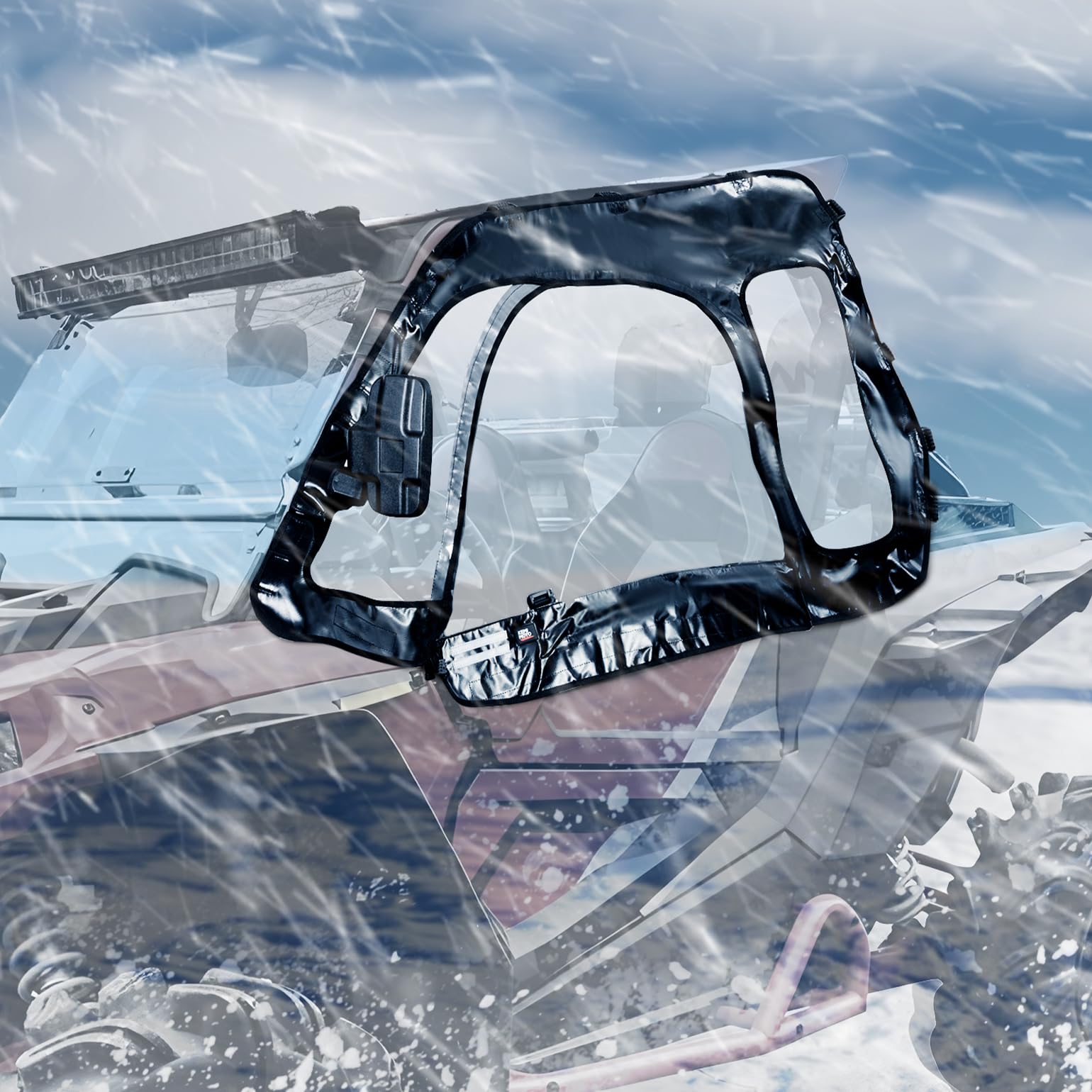 KEMIMOTO Soft Upper Doors Fit with Side Mirrors and Windshields, Compatible with Polaris RZR XP 1000 / XP Turbo 2014-2023 UTV Ca