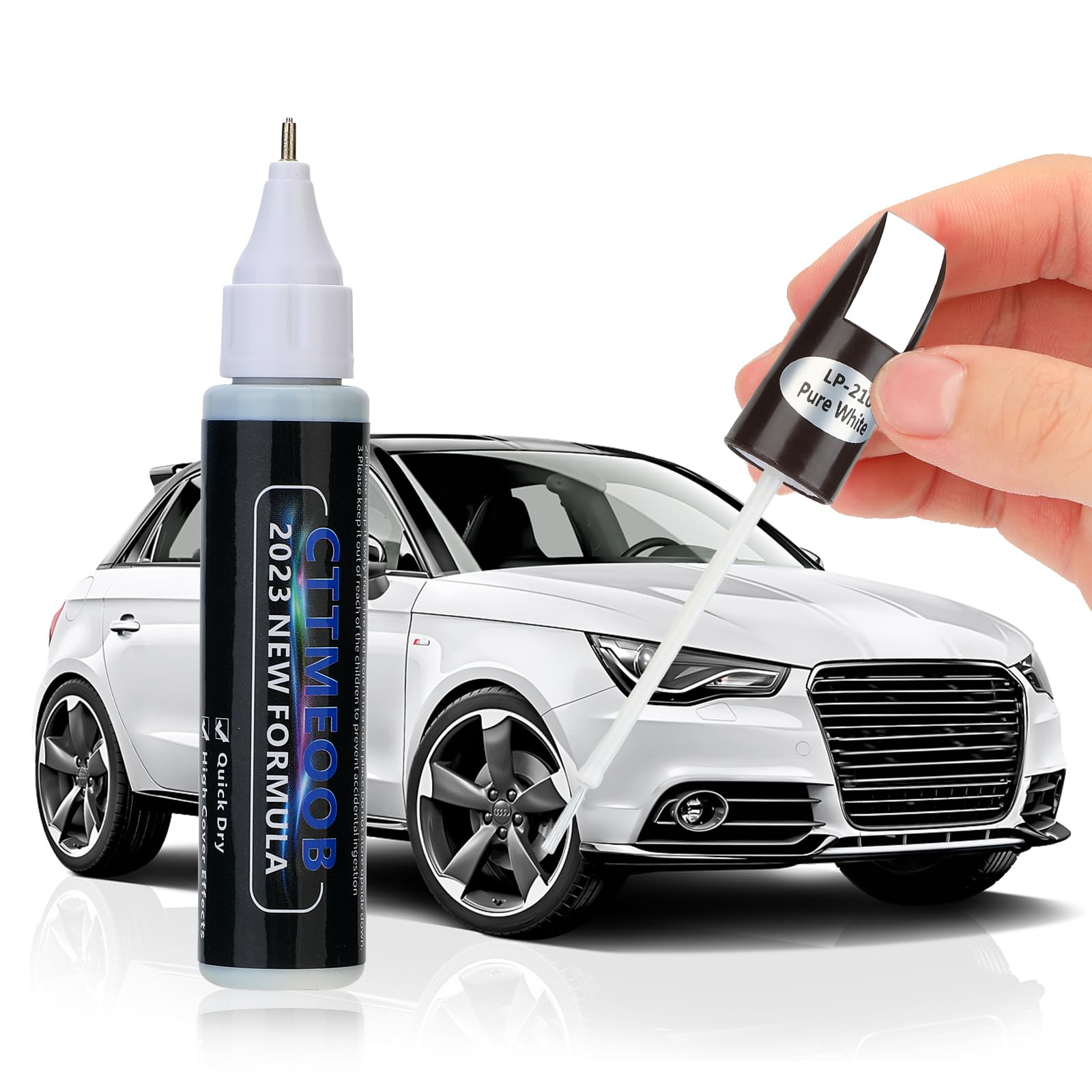 White Touch Up Paint For Cars, Two-In-One Car Paint Scratch Repair Pen, Quick & Easy Solution To Repair Minor Automotive Scratch