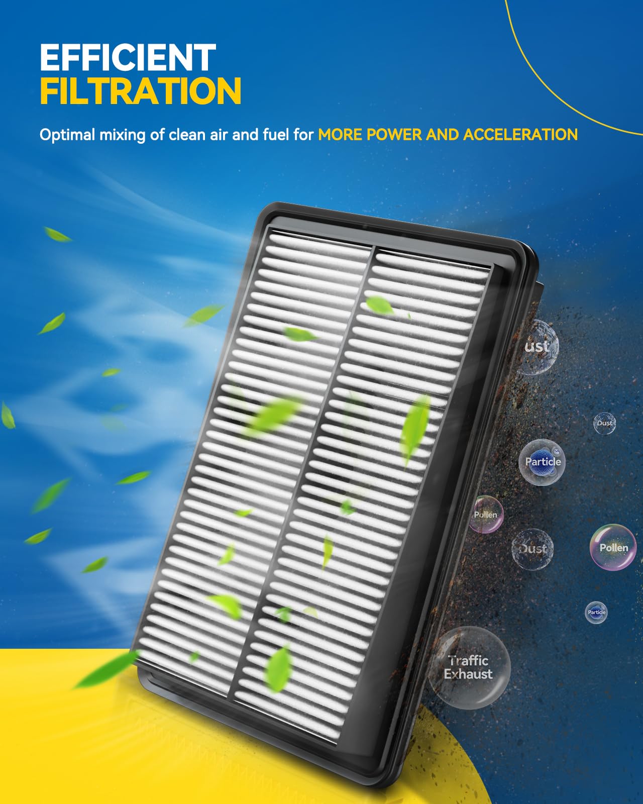 PHILTOP Engine air filter CA10699 Replacement for 2010-2011 Kia Soul L4 1.6L 2.0L, Rigid Panel