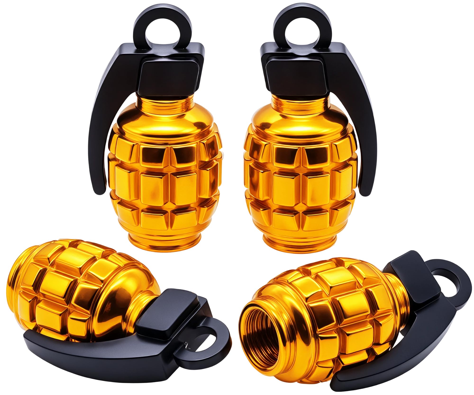 Meajoo 4Pcs Car Tire Valve Stem Caps, Aluminium Alloy Tire Valve Stem Covers Universal Car Wheel Tire Valve Caps For Cars, Truck