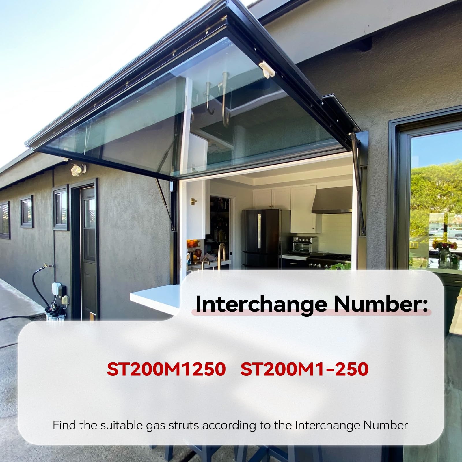 Vepagoo Gas Struts 20 Inch 250Lb/1112N Shock Spring Lift Support St200M1-250 For Rv Bed Heavy Lid Truck Cover Camper Trailer Doo