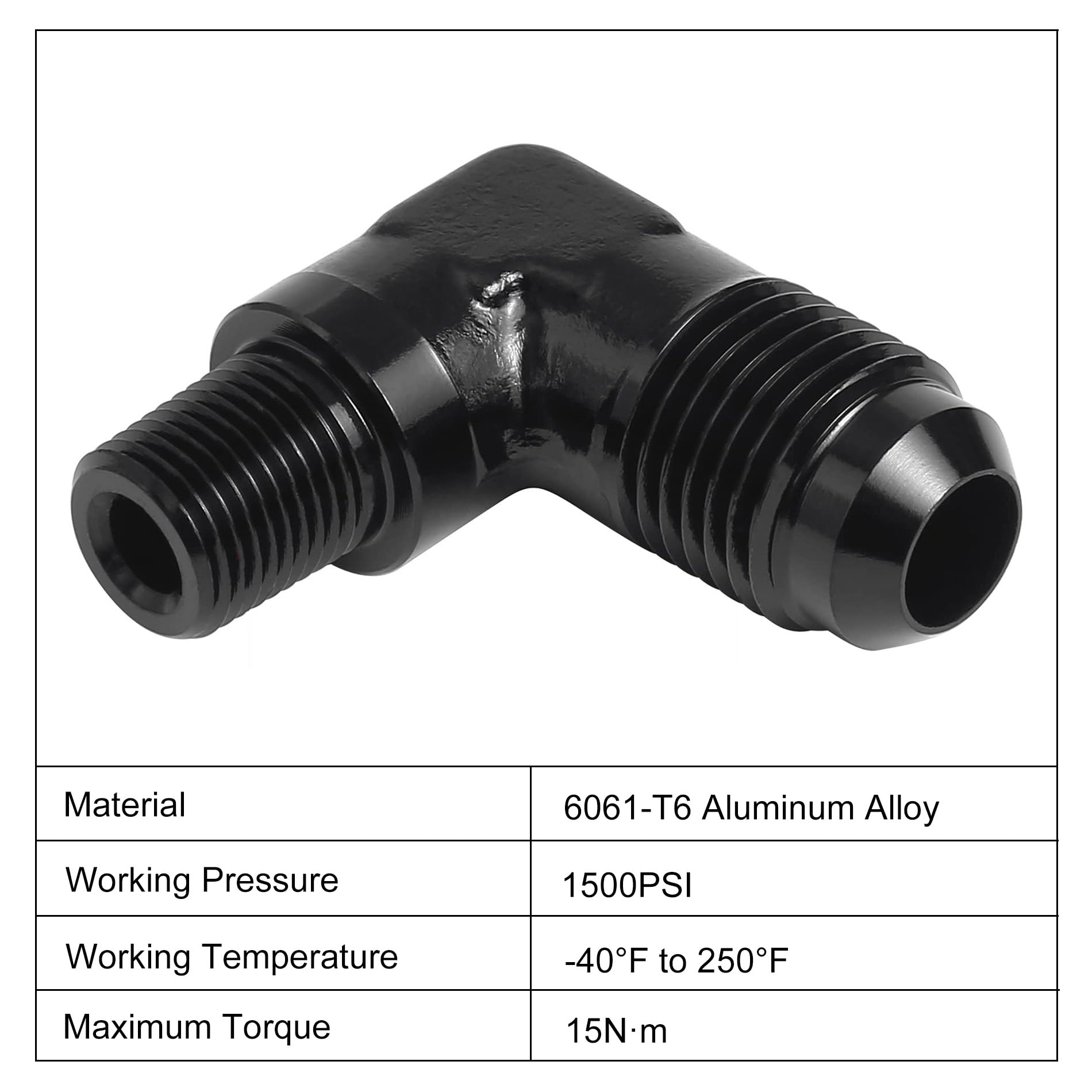 Evil Energy 6An To 1/8'' Npt Male 90 Degree Fitting Adapter Aluminum 2Pcs