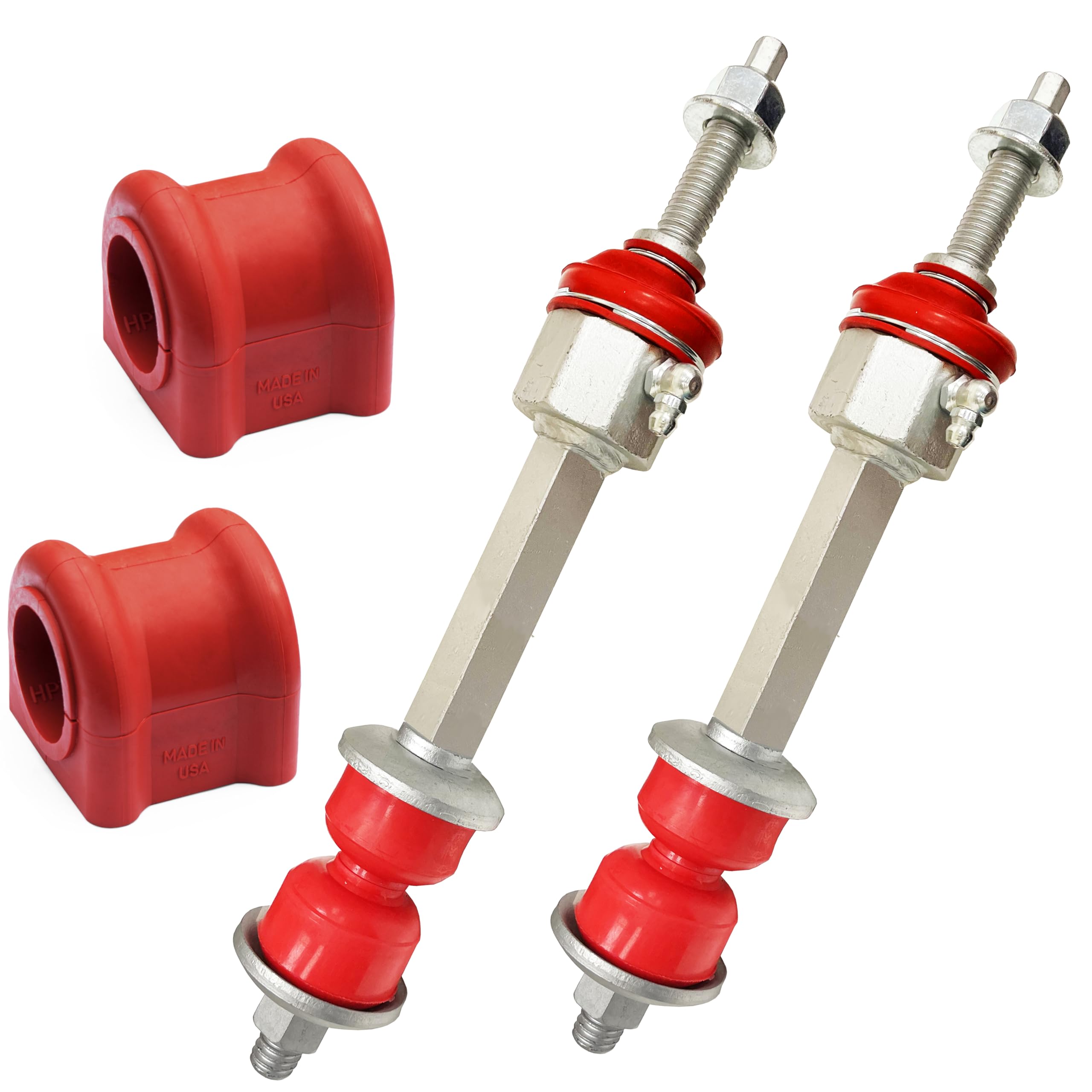 Champion Suspension 4Pc Front Sway Bar Stabilizer Code Red Extreme Link & Bushing Kit Fits Ram 1500 2006-2018, Ram Classic 2019-