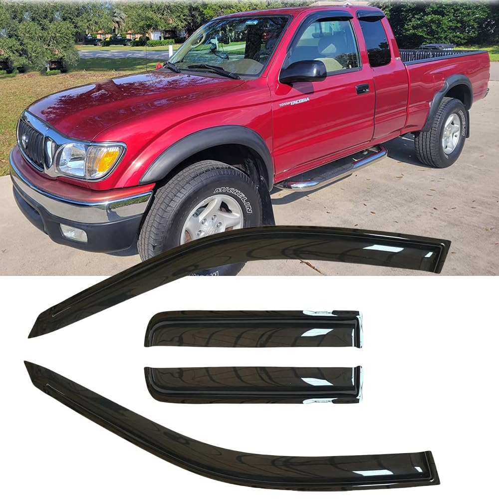 BOOGADEE Original 4pcs Window Shade, Outside Mount Tape-On Rain Guards Set, Side Window Visors Compatible with 1995-2004 Toyota 
