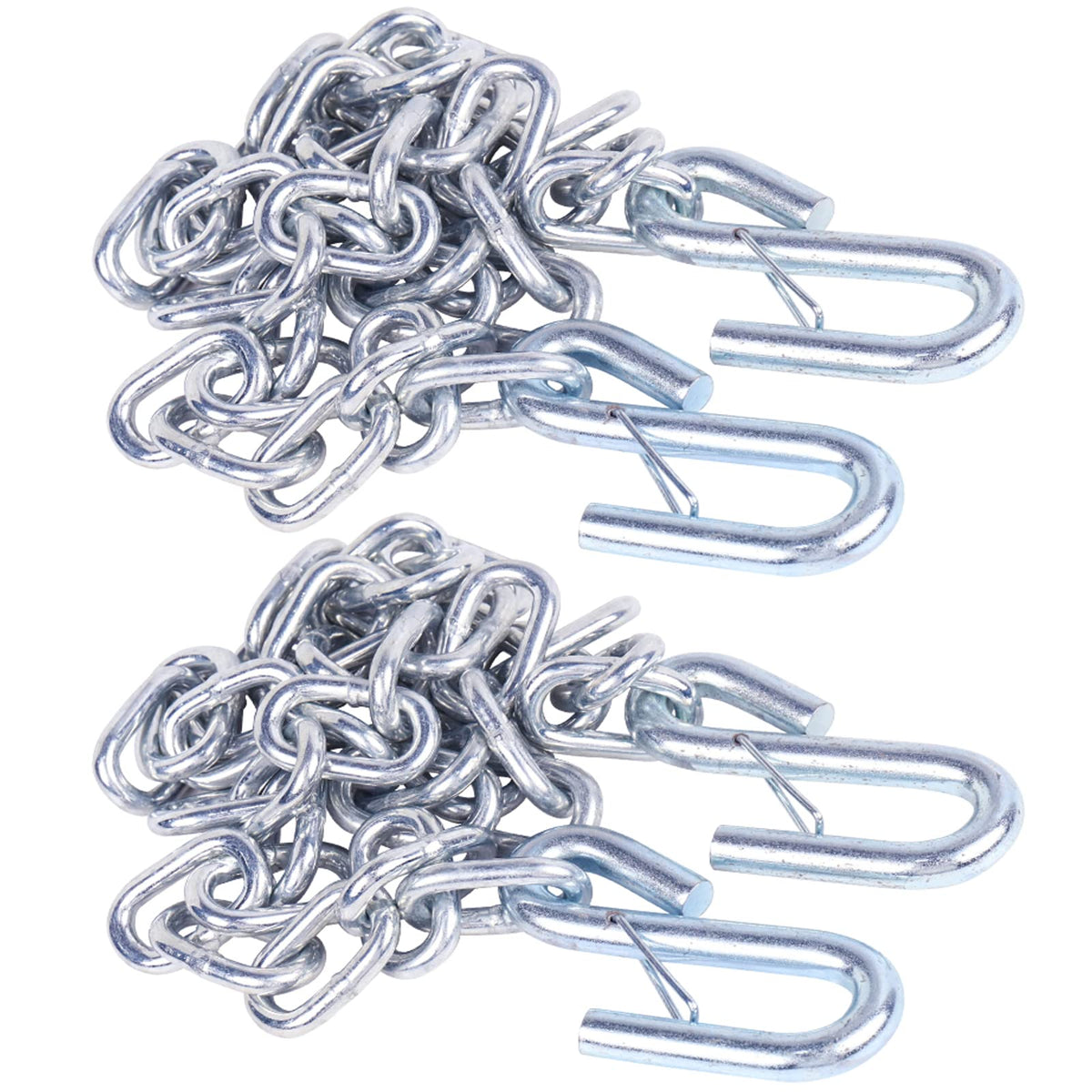 Tnyeobae 48 '' Trailer Safety Chain With 1/4 '' Spring Hook,Grade-30 Metal Safety Chain Kit 3500 Lbs (Pack Of 2)