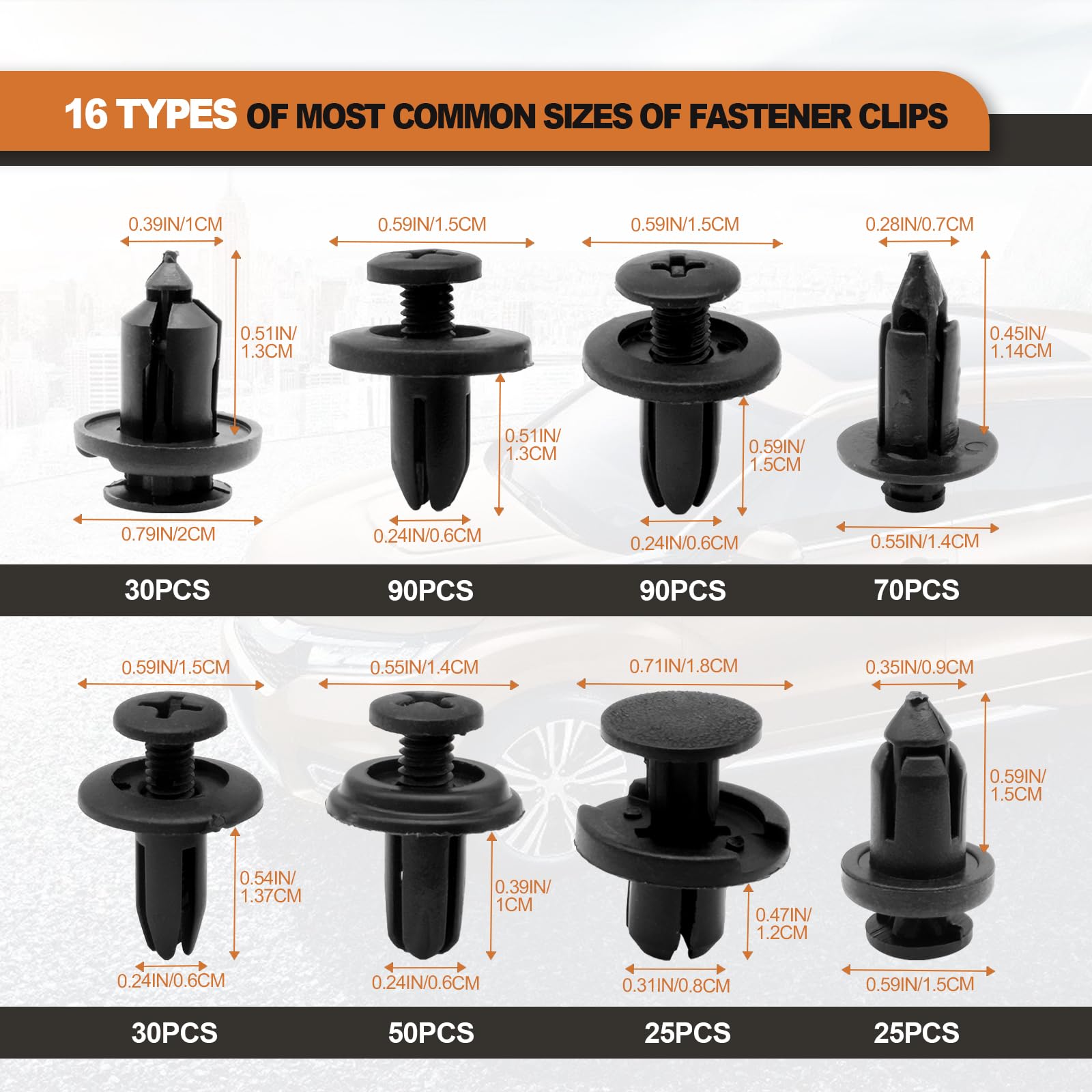 635Pcs Auto Fasteners Car Push Retainer Clips Nylon Bumper Fender Rivets, 16 Most Popular Sizes With 10 Cable Ties Fasteners And Fasteners Remover Compatible With Toyota Gm Ford Honda Acura Chrysler