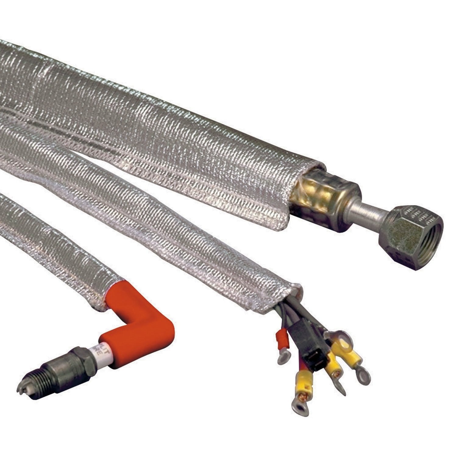 Design Engineering 010403 Heat Sheath 3/4'' I.D. X 3Ft Aluminized Sleeving For Ultimate Hi-Temp Protection