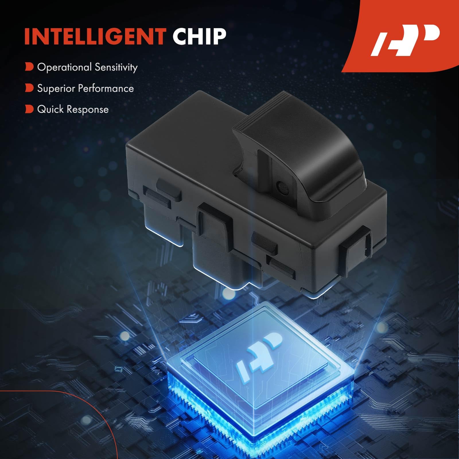 A-Premium Rear Side 2-PC Set Window Switch Compatible with Chevrolet Silverado 1500 2500 HD 3500HD, Traverse & GMC Sierra 1500, Acadia & Buick Enclave & Saturn Outlook, Replace# 22895546, 25877777