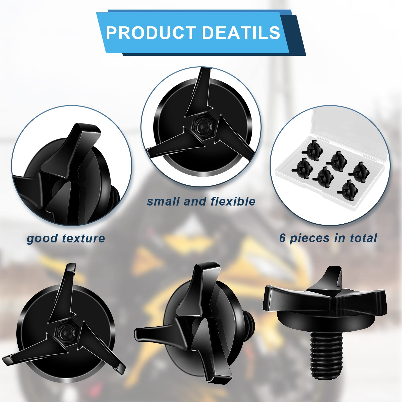 6Pcs Motorcycle Helmet Screws, Motorcycle Helmet Visor Screws Helmet Visor Screws Motorcycle Helmet Accessories (Black)