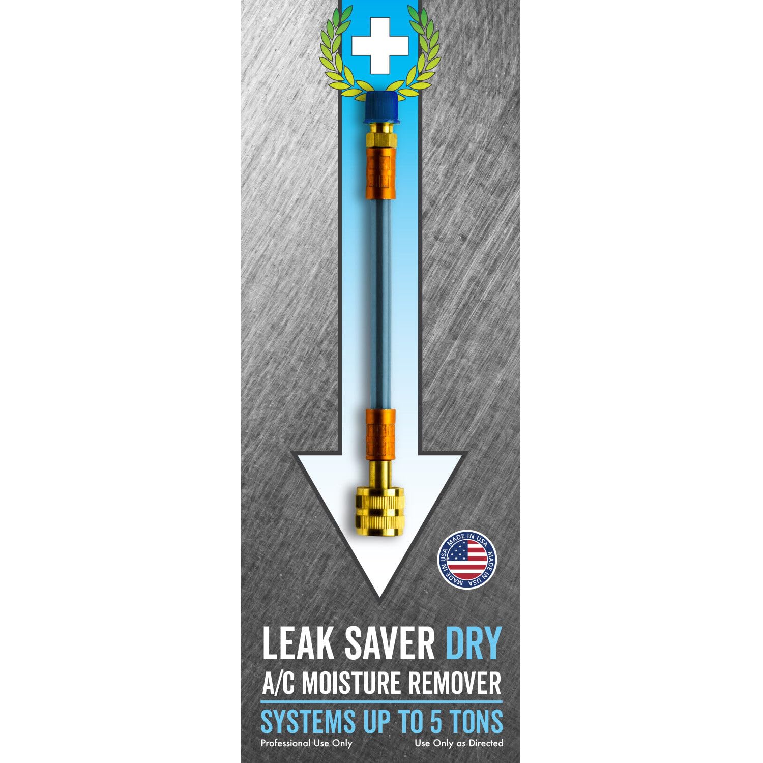 Leak Saver Direct Inject Dry A/C Moisture Remover (No Leak Sealant, Moisture Remover Only) - For Systems Up to 5 Tons - Converts