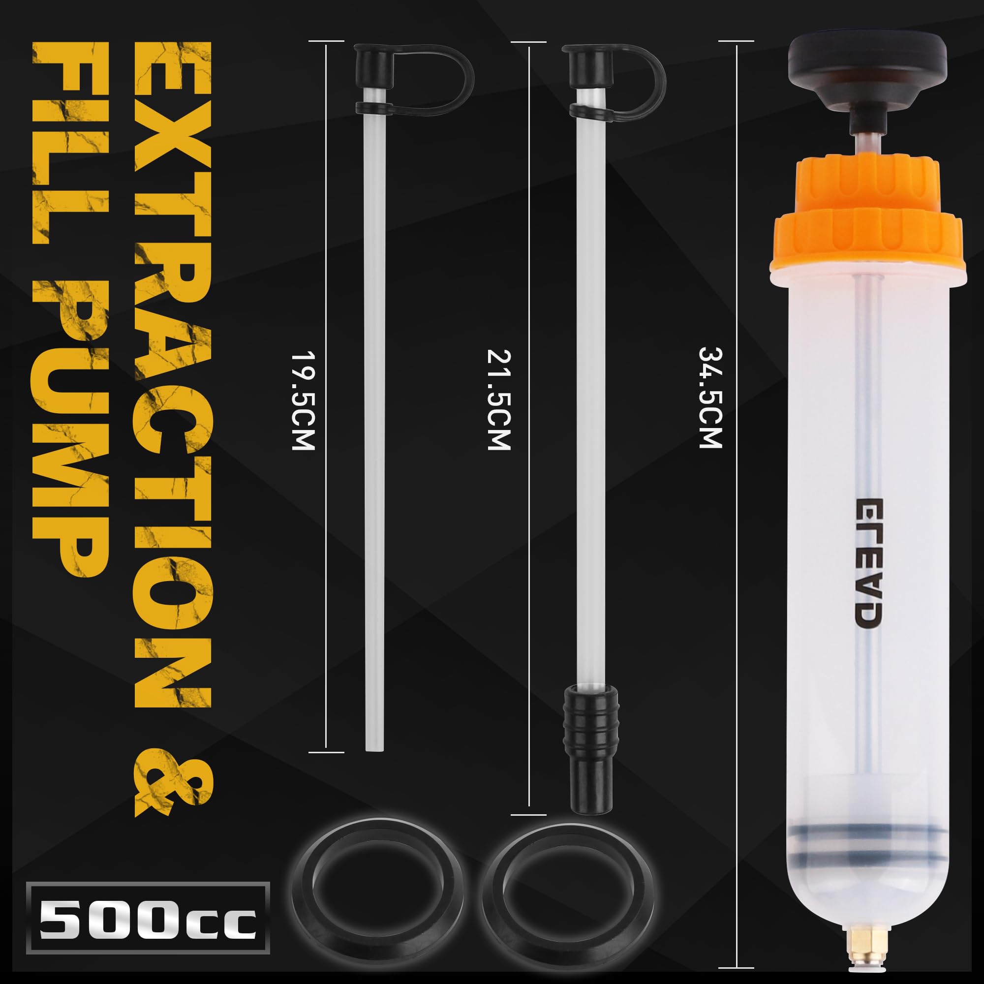 Elead 500Cc Oil Extractor Pump, Oil Transfer Pump, Fluid Extractor, Fluid Syringe Extractor, Car Vacuum Fuel Transfer, Siphon Pu