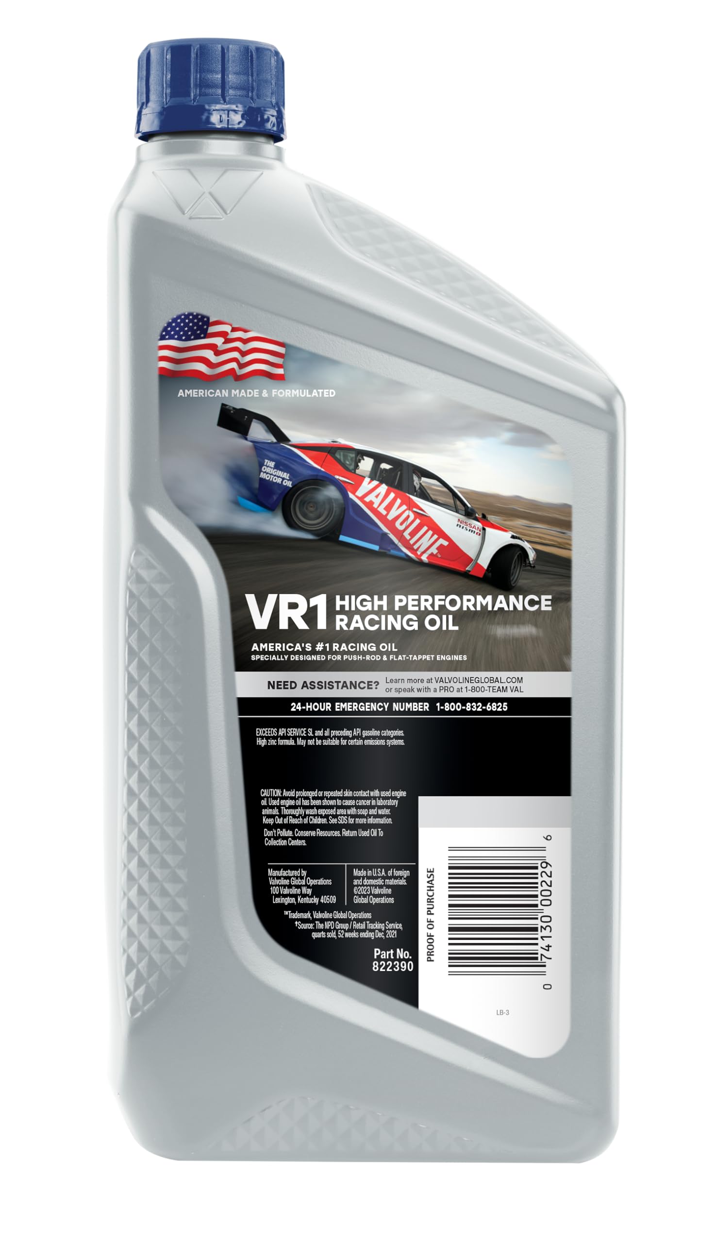 Valvoline VR1 Racing Motor Oil SAE 40, 1 QT - Case of 6, High Performance