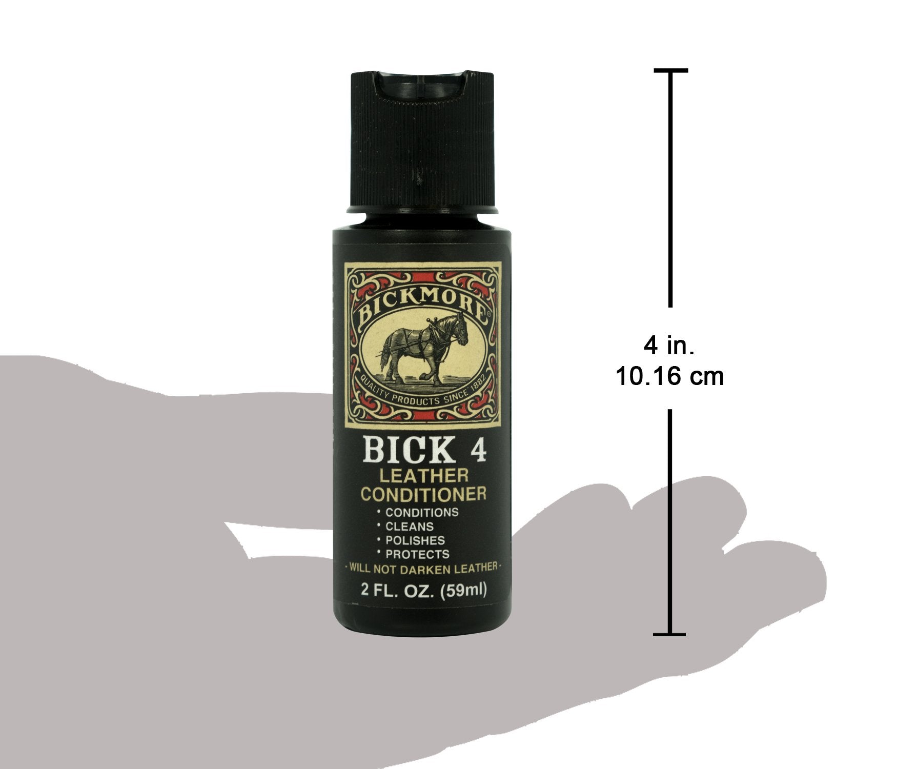 Bickmore Bick 4 Leather Conditioner & Cleaner - 2 oz, Safe for All Colors, Non-Darkening, Ideal for Leather Apparel, Shoes, Bags & More