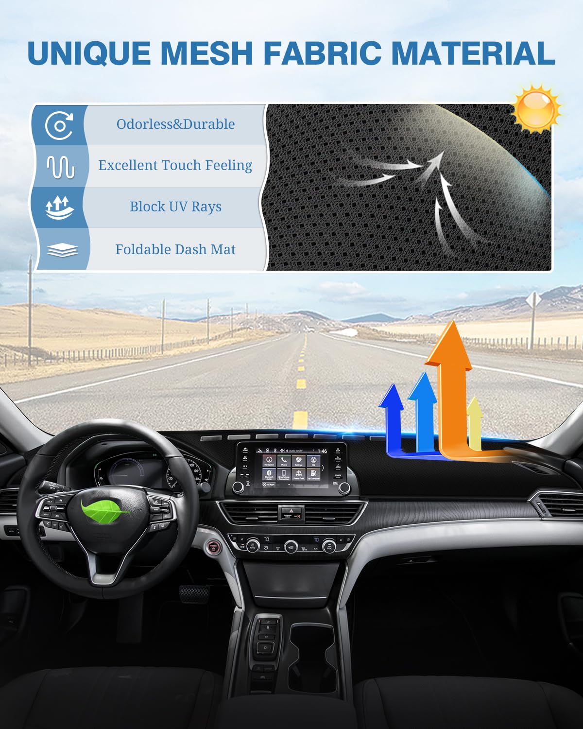 Fiilines Dash Cover Fit For Honda Accord 2018 2019 2020 2021 2022 Dashboard Cover Accord Accessories Dashboard Mat Sunshade Nons