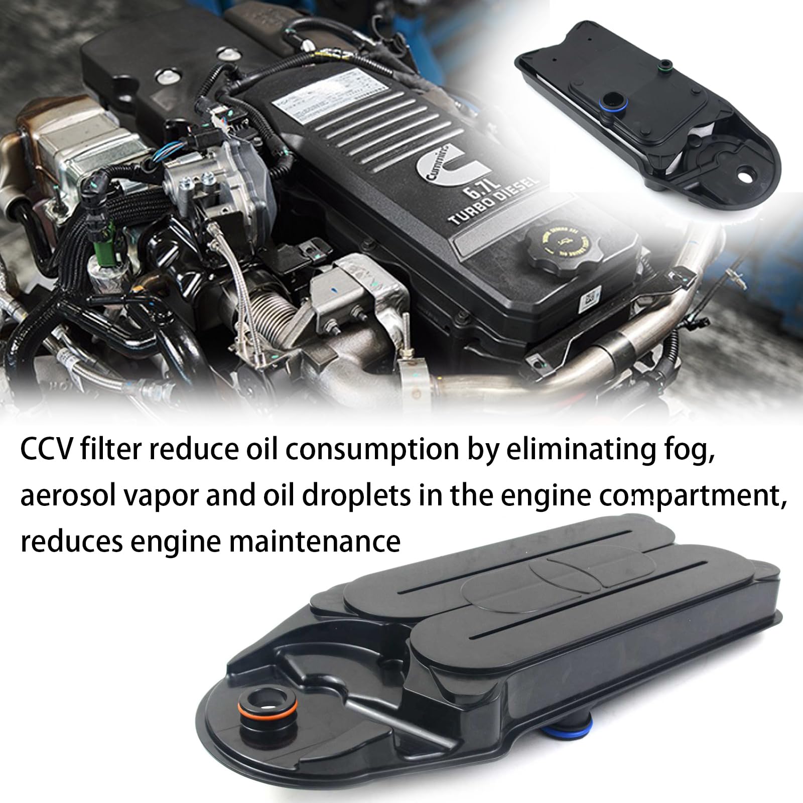 Cv52001 Crankcase Ventilation Filter Breather Replacement For 07-21 Dodge Ram 2500 3500 4500 5500 Isb 6.7L Cummins Diesel Ocv Fi