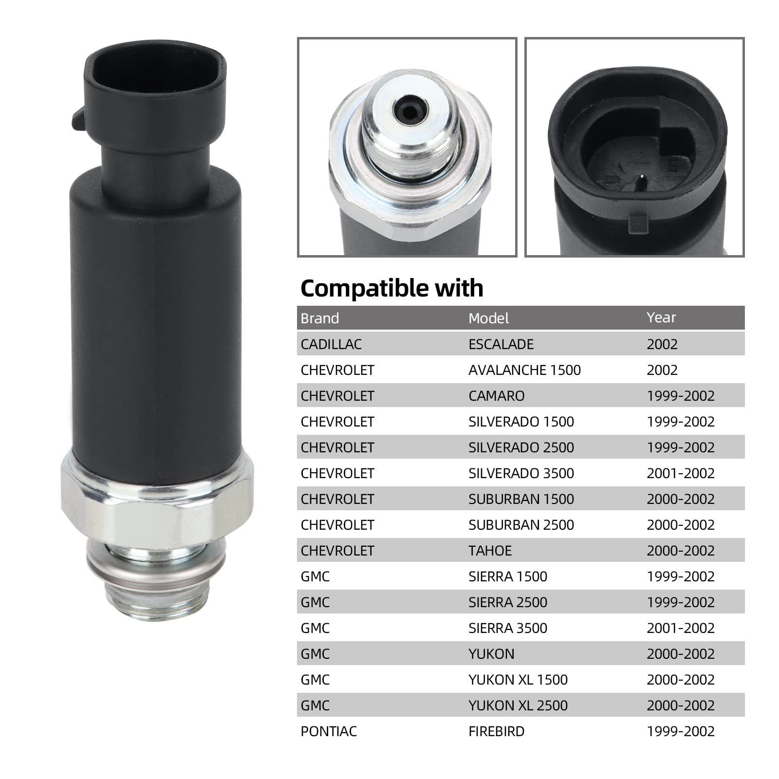 D1818A Engine Oil Pressure Switch & Sender Unit Compatible With Chevy Gmc Cadillac Pontiac 12562267 19244505 501202 1S6744 Ps391 Ops168