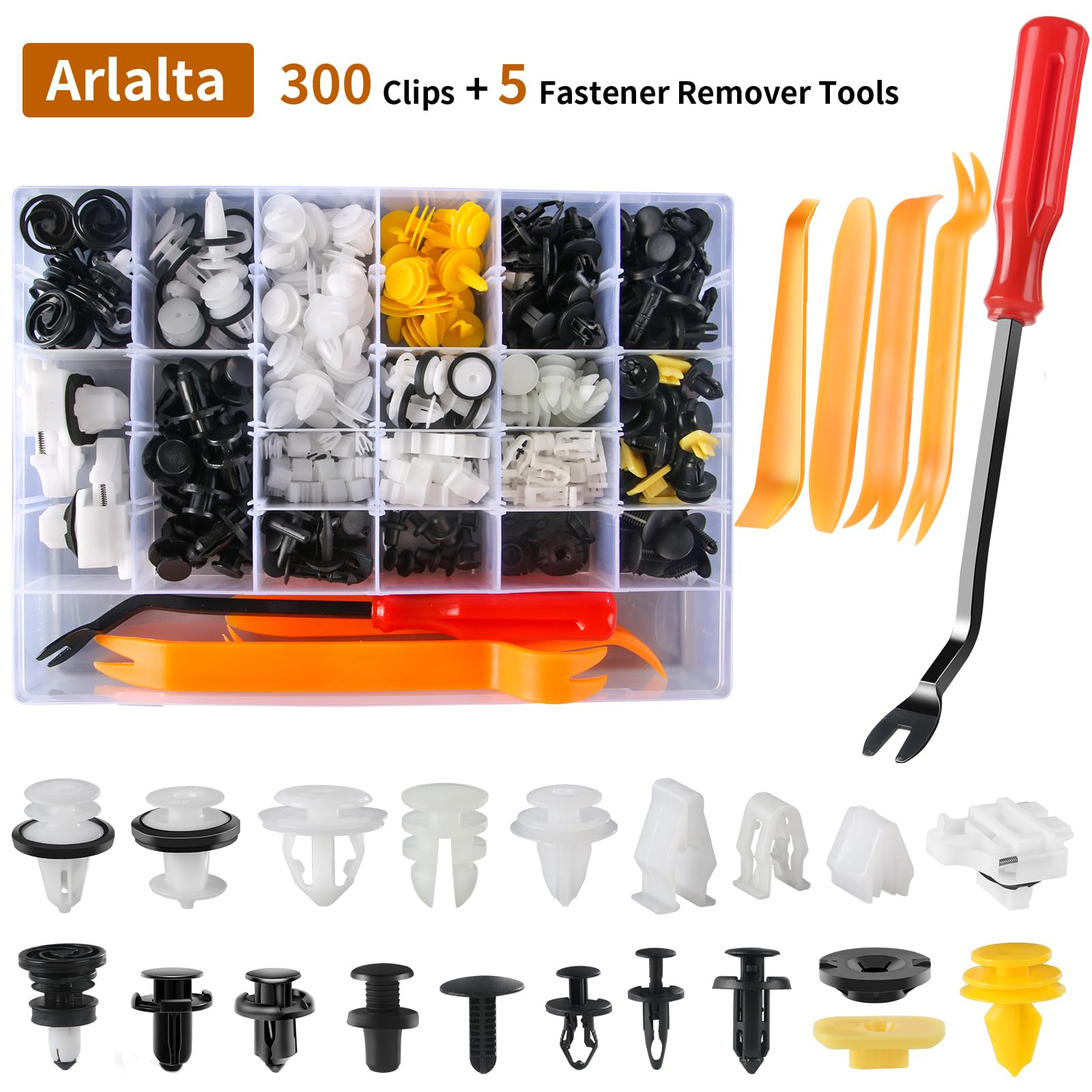 300Pcs Tesla Clips Tesla Fasteners Tesla Bumper Fender Liner Push Retainer Fastener Rivet Clips, 20 Sizes Tesla Clip Push Rivets