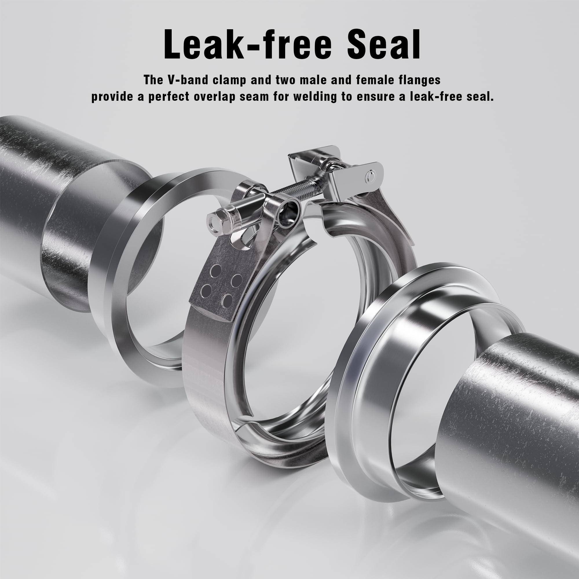 Wysiwyka 3 Inch Quick Release V Band Clamp With Female Male Flange-Stainless Steel_304 1 Pack