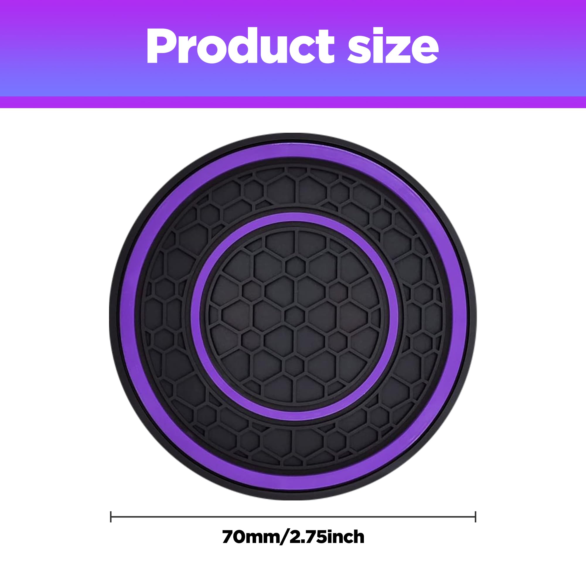2 Pcs Car Cup Holder Coaster,Car Coasters Cup Mats,2.75 Inch Universal Car Cup Coasters,Non-Slip Anti Dust Mats Cup Holder Inser
