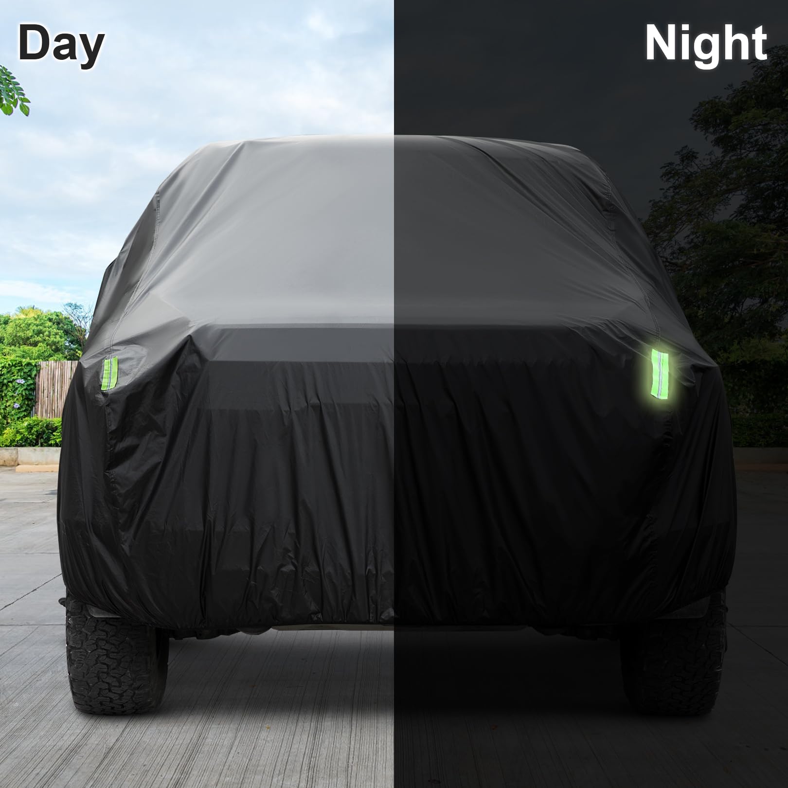 Sailnovo Truck Car Cover Waterproof All Weather, 7 Layers Heavy Duty Outdoor Full Car Cover, Snowproof Rainproof Windproof Sun U