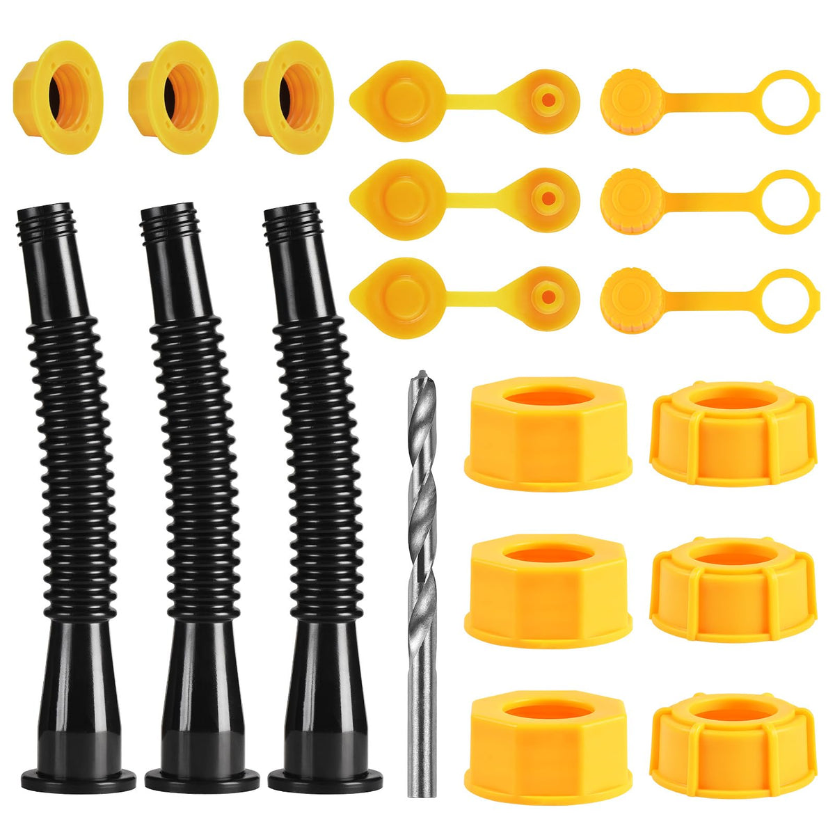 Gas Can Spout Replacement Kit, Gas Can Nozzle Replacement (3 Kit), For Most 1/2/5/10 Gallon Gas Cans.The Seal Is Fully Installed