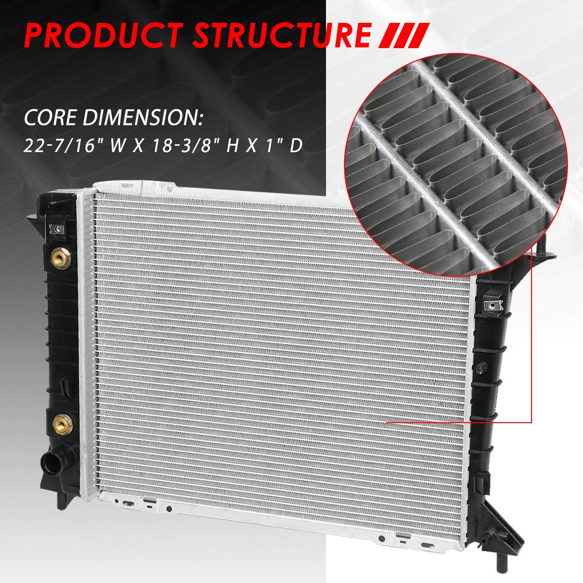 Auto Dynasty Radiator Compatible With 1993-1998 Ford Thunderbird Lincoln Mark Viii Mercury Cougar 4.6L V8, Dpi 1551 Factory Styl
