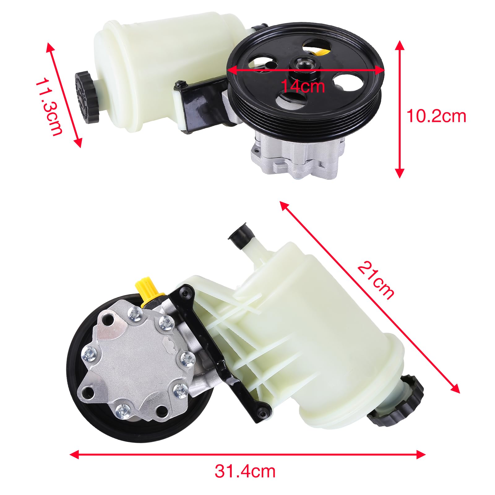 Hiolpen 55398903Ad Power Steering Pump Assembly With Pulley/Reservoir Suitable For Dodge For Ram 1500 3.7L 4.7L 5.7L 2009-2010 Power Steering Pump Assembly