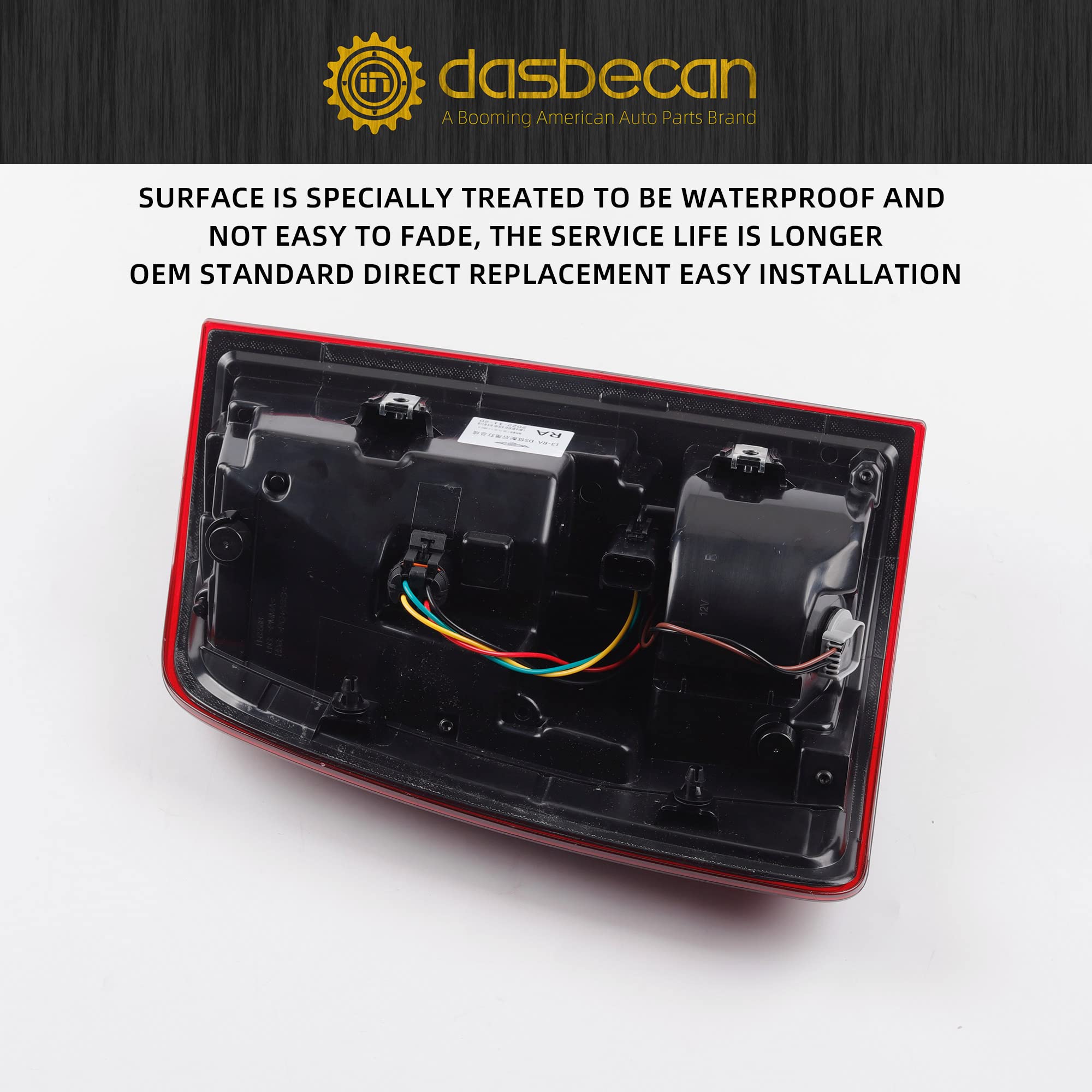 Dasbecan Tail Lights Assembly Passenger Side Red Lens Black Interior Compatible With Dodge Ram 1500 2013-2018 Ram 1500 Classic Warlock 2019-2022 Ram 2500 3500 2014-2018 Replaces# 68093080Ab 68093080Ac