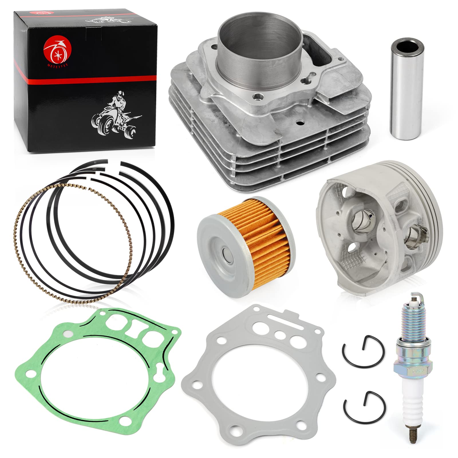 Cylinder Top End Kit Piston Ring Compatible With Honda 1998-2004 Foreman 450 Trx450 Trx450S Trx450Es Trx450Fe Trx450Fm 4X4 12100