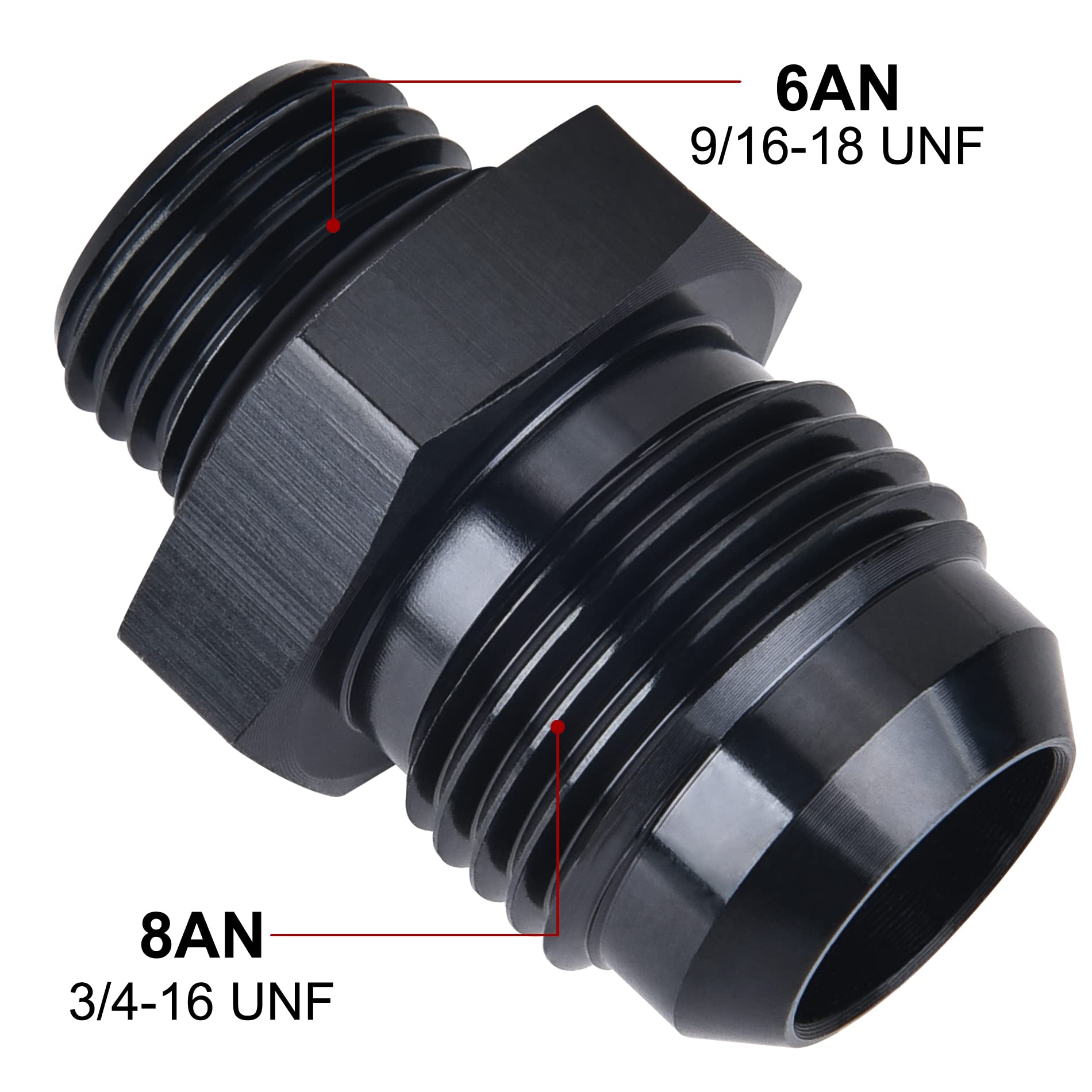 Evil Energy 8An Flare To An6 Orb Male O-Ring Fitting Adapter 4Pcs