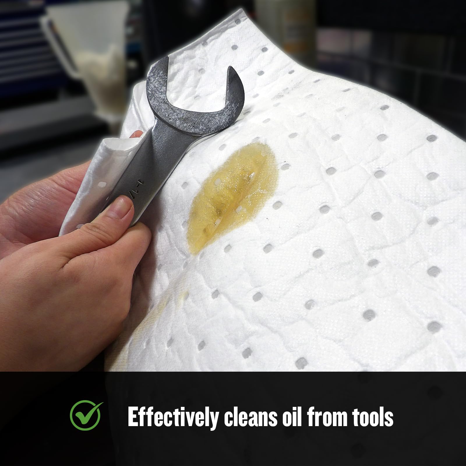 Flashdry Oil Absorbent Pads – High Absorbency Of Oil-Based Liquids, Water-Repellent, Tear-Resistant, Premium Mats, Ideal For Garage, Driveway, Automotive, Marine Use, 17.5” X 13.5”, 100-Count Box