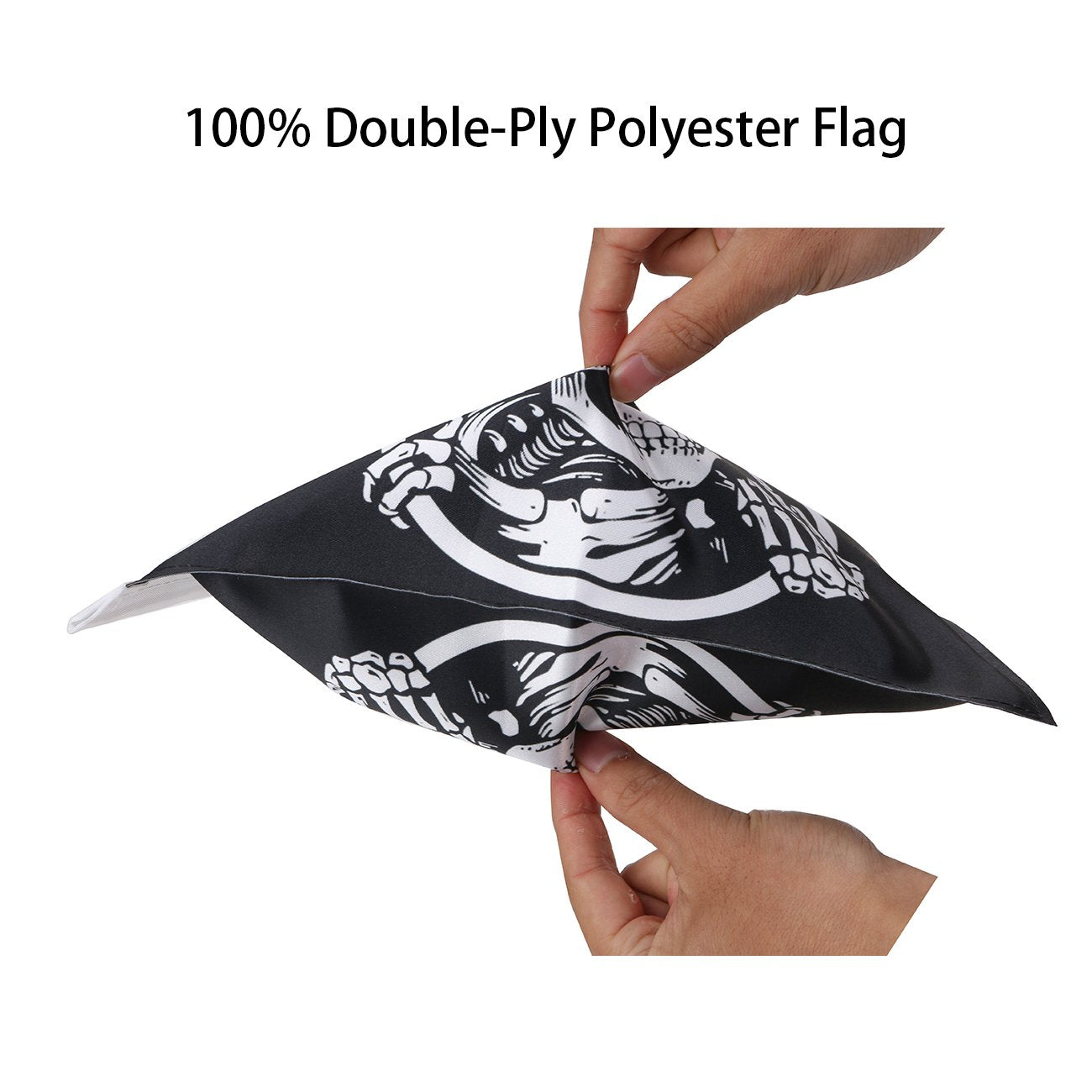Pirate American Flag Bandana Crossbones Skull 6x 9'' Flags, Motorcycle Flag with 4/5'' Sleeve For 3/8'' Flag Mount Poles For Har
