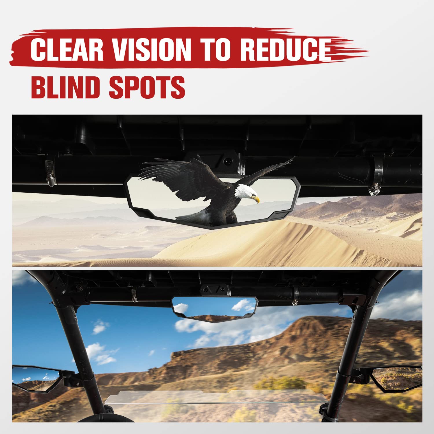 A & Utv Pro Rzr Pro Xp Rear View Mirror & Side Mirrors Kit For 2020-2024 Polaris Rzr Pro Xp/Pro Xp4 / Pro R/Turbo R, Adjustable Break Away Mirrors Accessories, Replace Oem #2883763, 2883762, 3Pcs