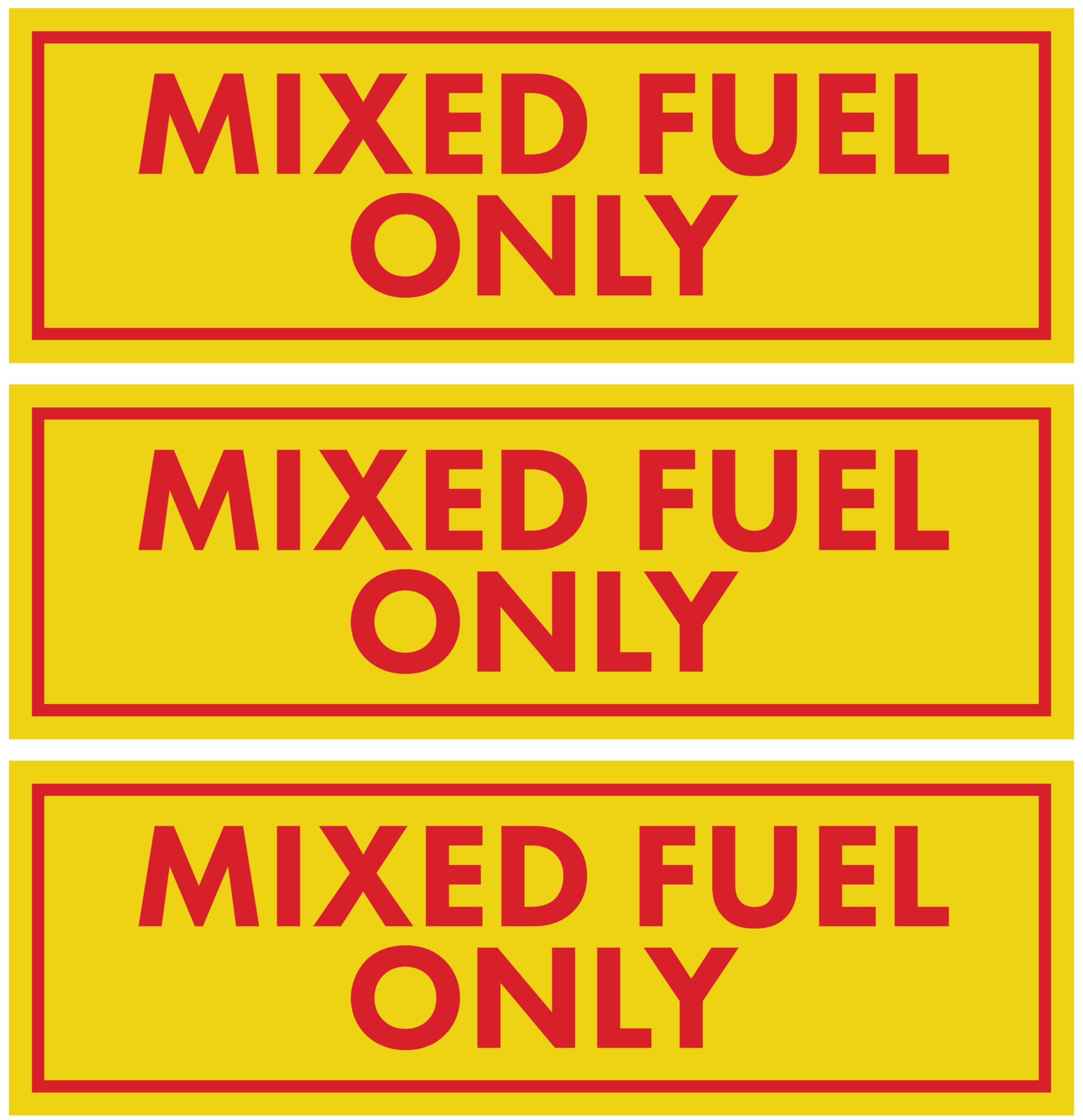 Sutter Signs 3Pc Mixed Fuel Only Stickers For Fuel Tank | Weatherproof Adhesive Decals For Trucks, Tractors, Fuel Cans, Gas Caps