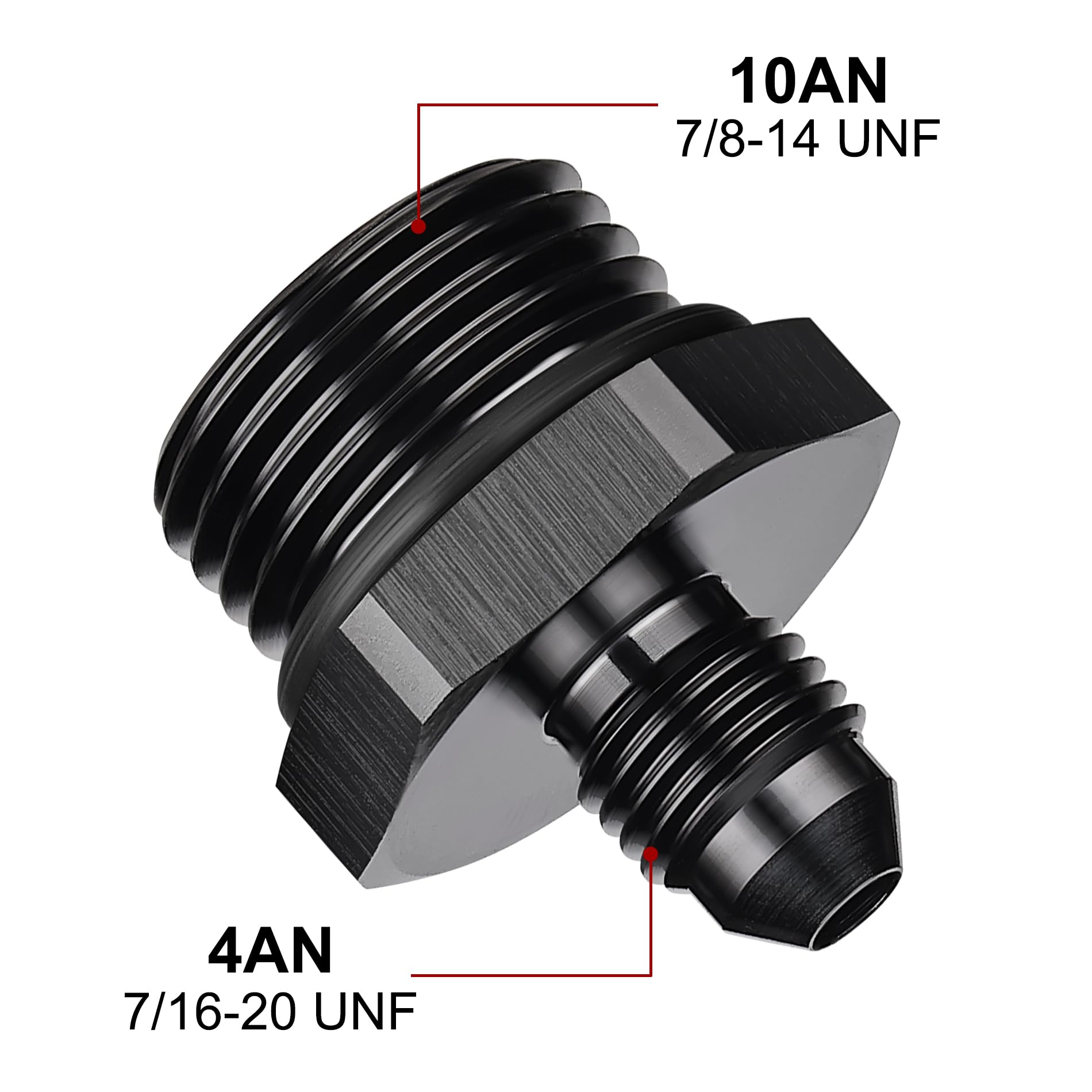 Evil Energy 4An Flare To An10 Orb Male O-Ring Fitting Adapter