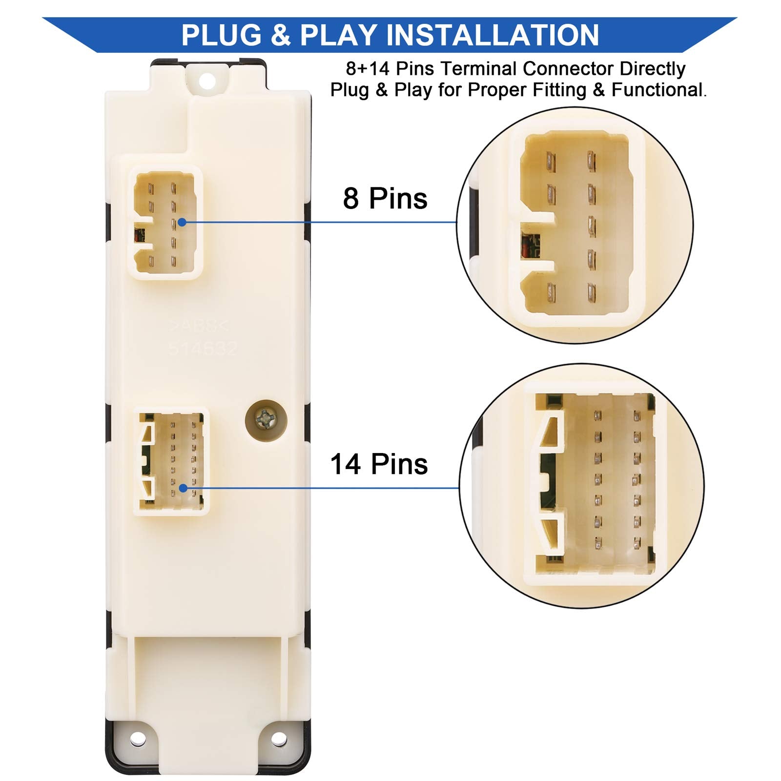 Obaee 25779767 Driver Side Master Power Window Switch Compatible with 2004-2012 Chevy Chevrolet Colorado / 2004-2012 GMC Canyon