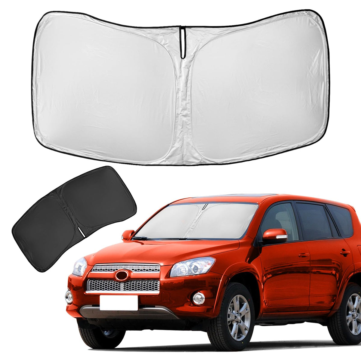 for Toyota RAV4 Sun Shade Sunshade Windshield Cover - 4 Layers Front Window Shade for RAV4 2013-2018 Custom Fit Sun Visor - 240T