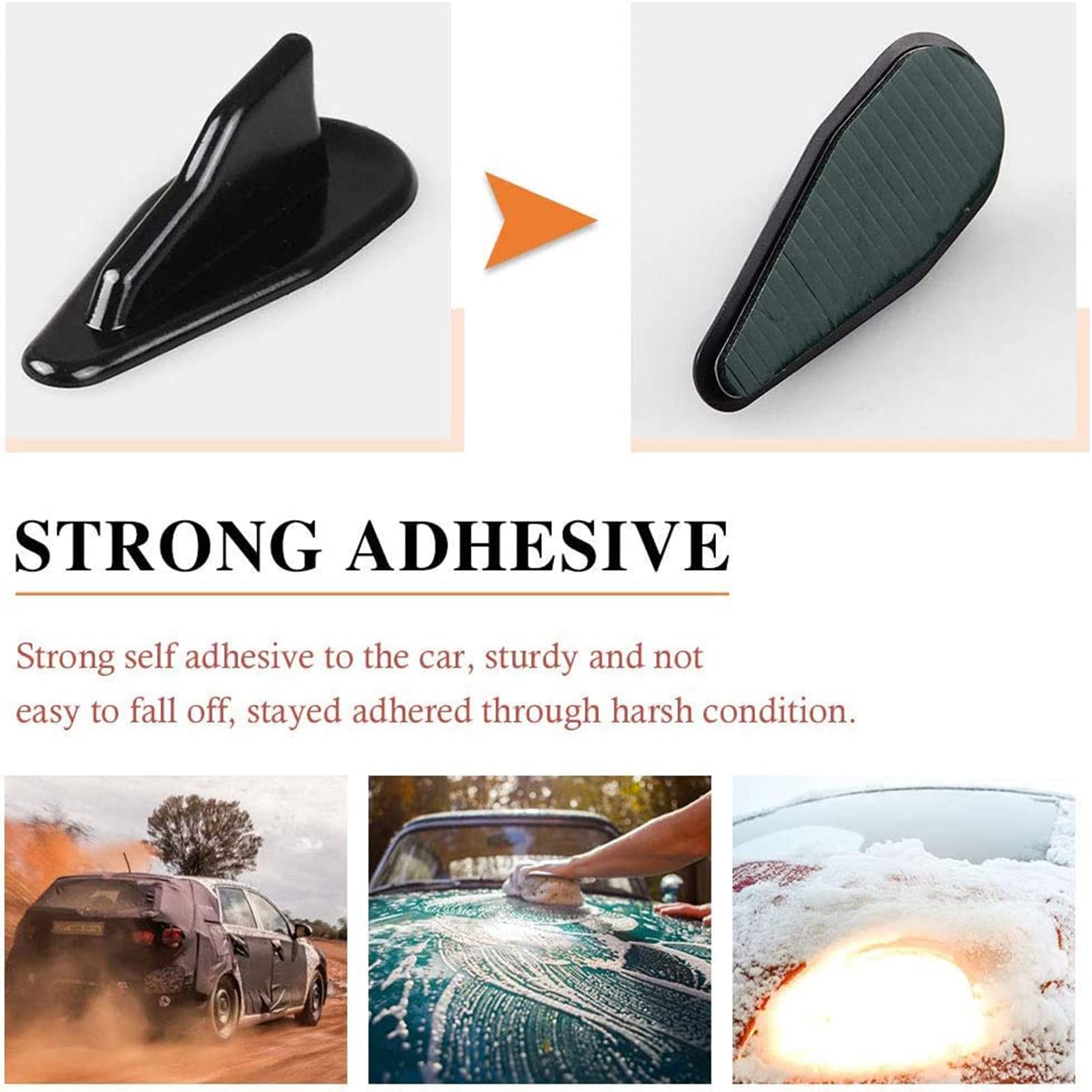 Rulline 10Pcs/Set Diffuser Shark Fin Kit Compatible With Spoiler Roof Wing Air Vortex Generator Black