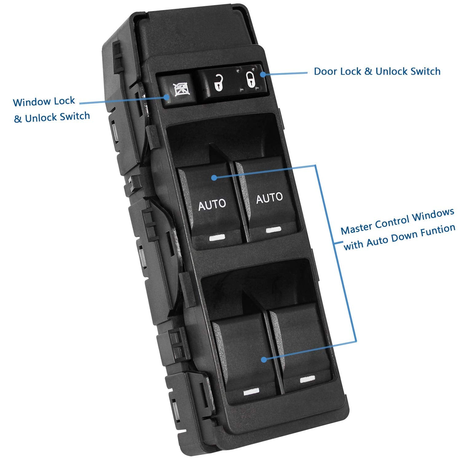 Front Driver Side Power Window Master Control Switch Compatible With Jeep Grand Cherokee & 06-10 Chrysler 300 Replace # 4602736A