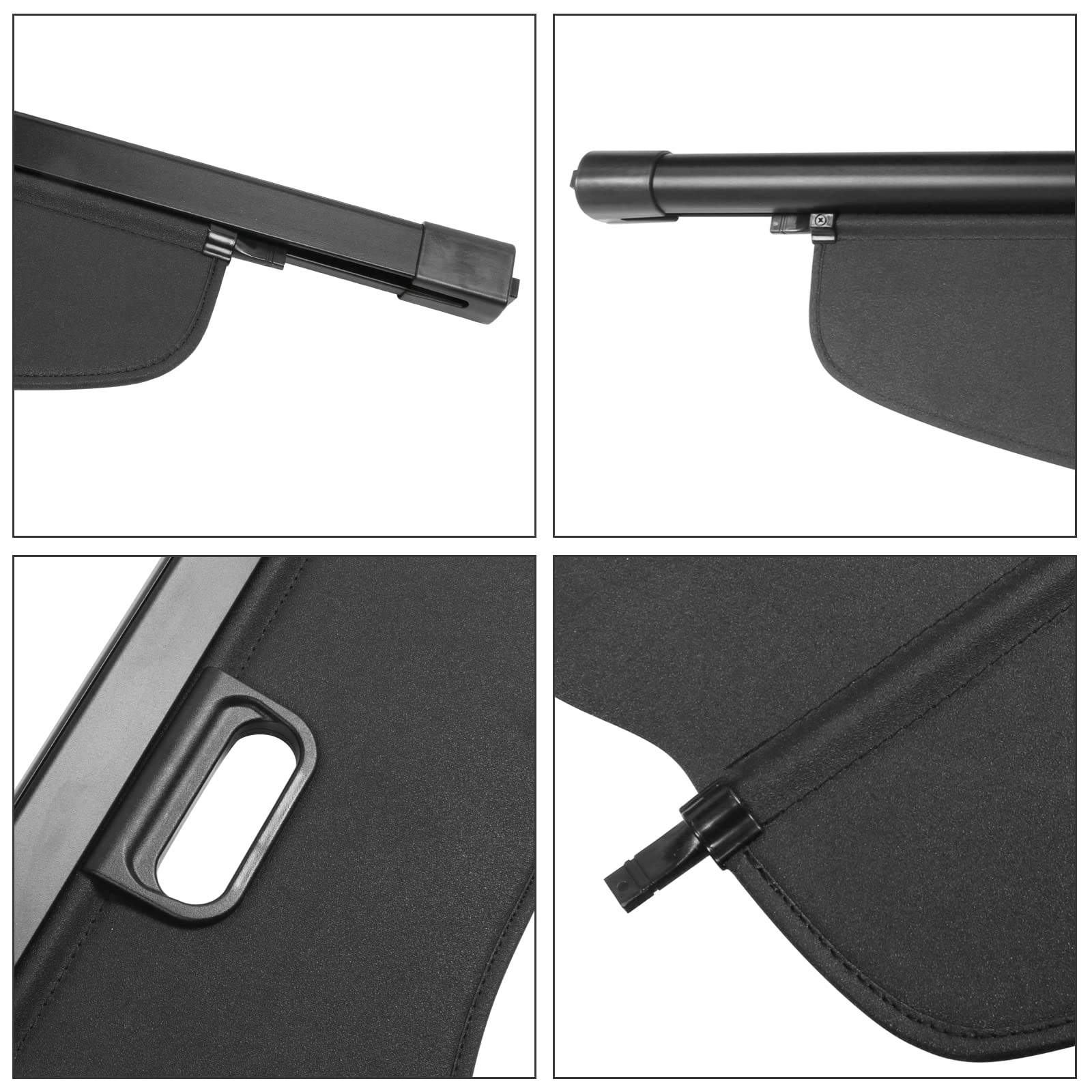 IKON MOTORSPORTS Cargo Cover Compatible with 2007-2013 Acura MDX, Factory Style Black Luggage Carrier Rear Trunk Security Cover, 2008 2009 2010 2011 2012
