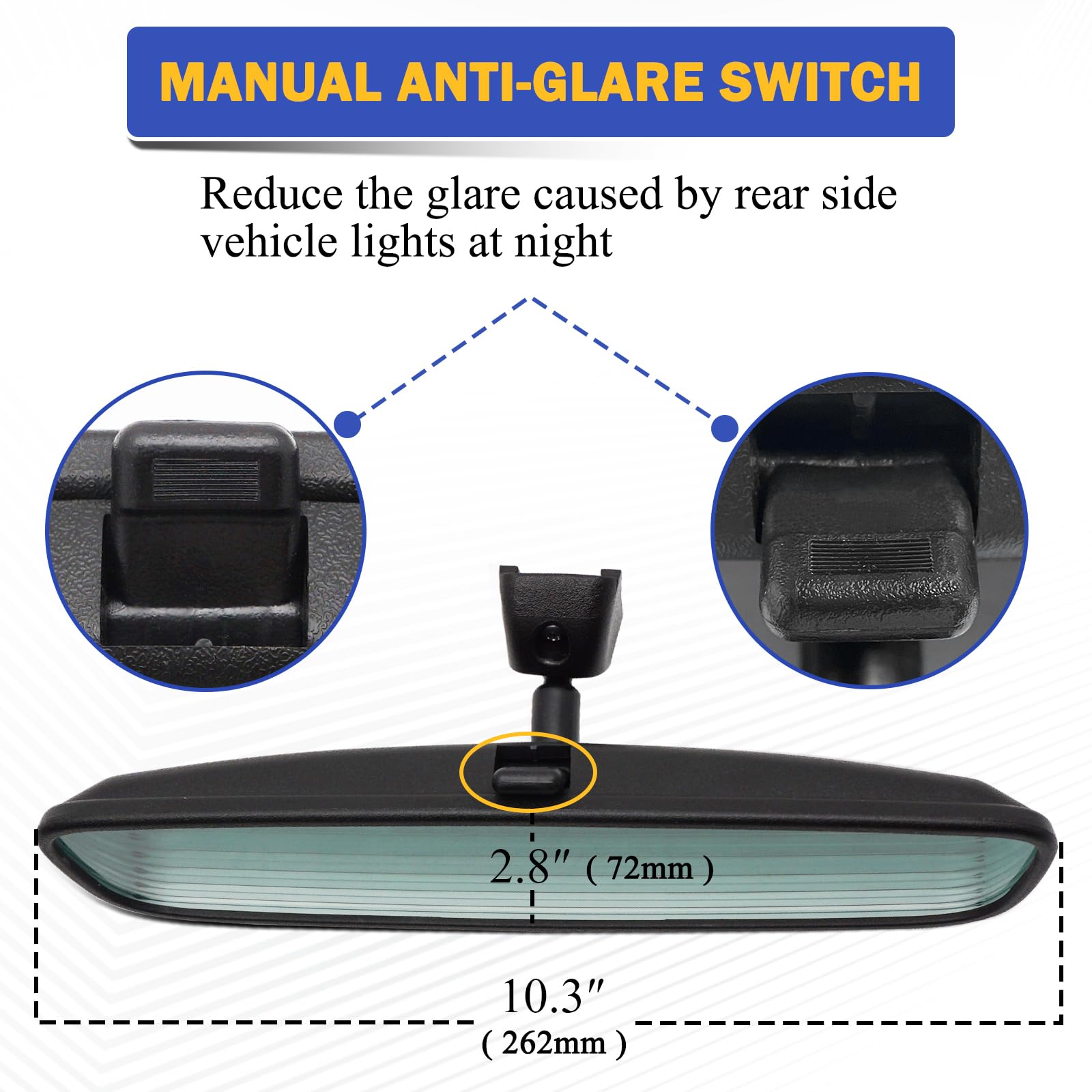 OEM Factory Interior Rear View Mirror Assembly for 11-23 Hyundai Elantra, Sonata, Tucson, Veloster, Santa Fe/10-23 Kia Forte, Op