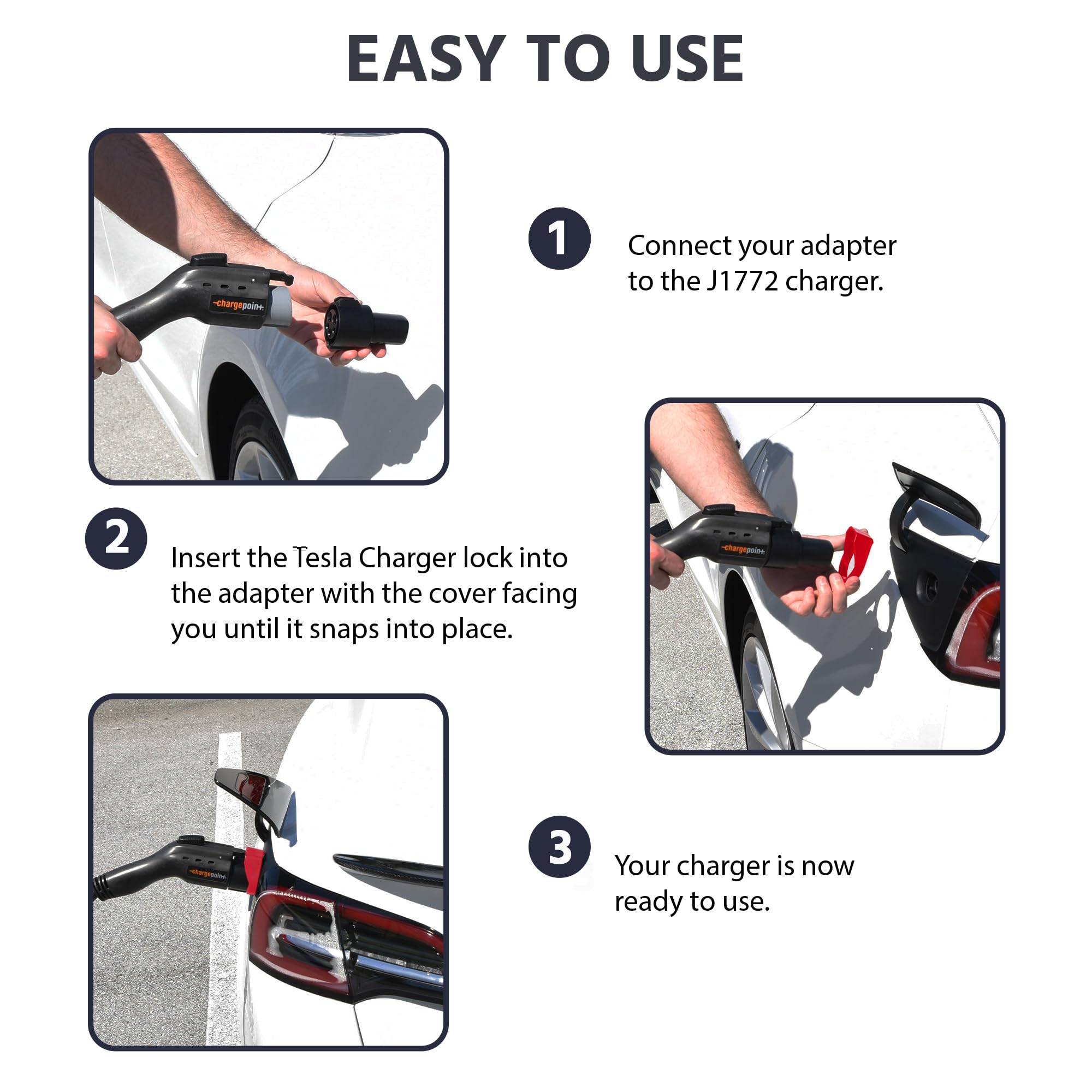 Melblu Tesla Charger Lock For J1772 Adapter, Compatible With All Tesla Model 3/Y, S 2022 And Later, X 2023 And Later, For Tesla