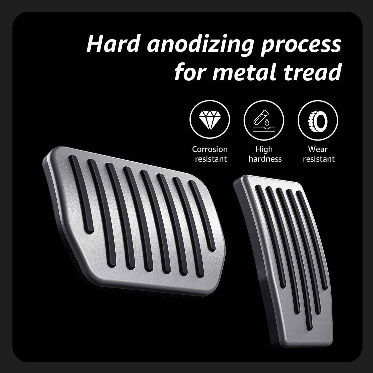 Topfit For Tesla Performance Pedal Pads Cover Foot Aluminum Non-Slip Pedals For Model Y(Juniper) Model 3(Highland) And Tesla Mod