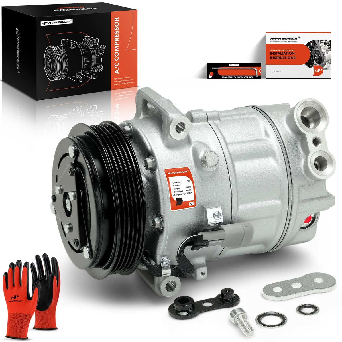 A-Premium A/C Compressor with Clutch Compatible with Chevrolet HHR 2007-2011, Chevy Cobalt 2007-2010, Saturn Ion 2005-2007, Pont